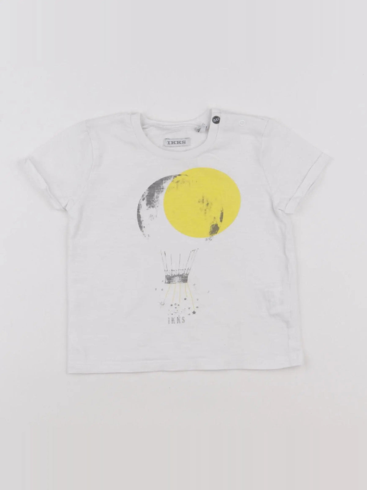 IKKS - tee-shirt blanc, jaune - 12 mois