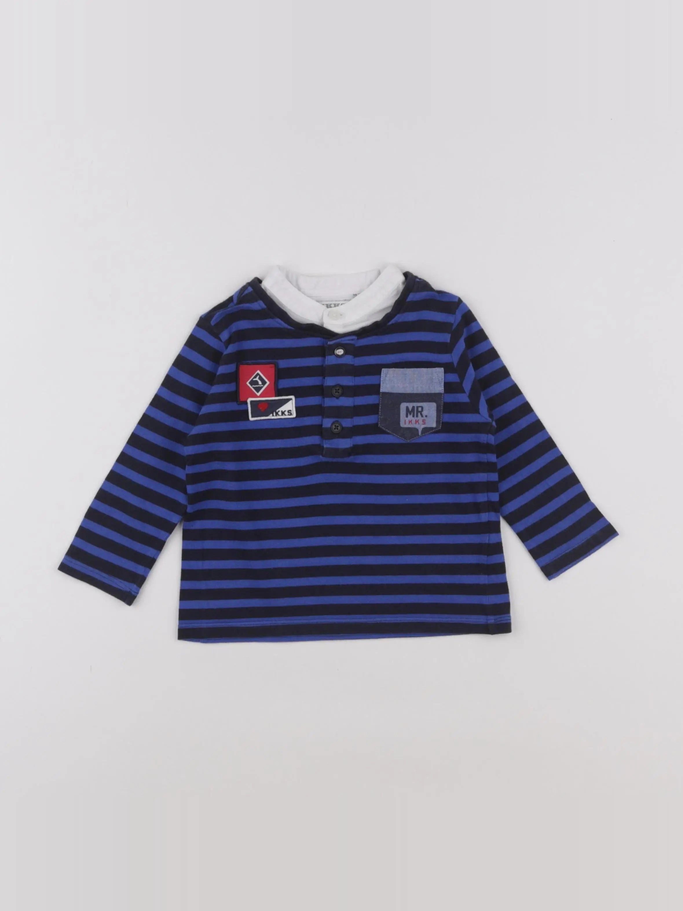 IKKS - tee-shirt bleu - 12 mois