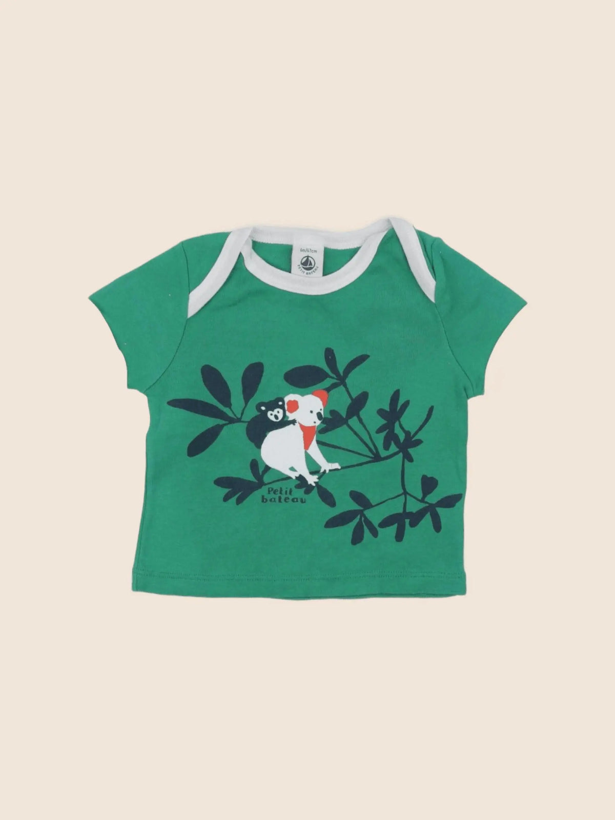 Petit Bateau - tee-shirt vert - 6 mois