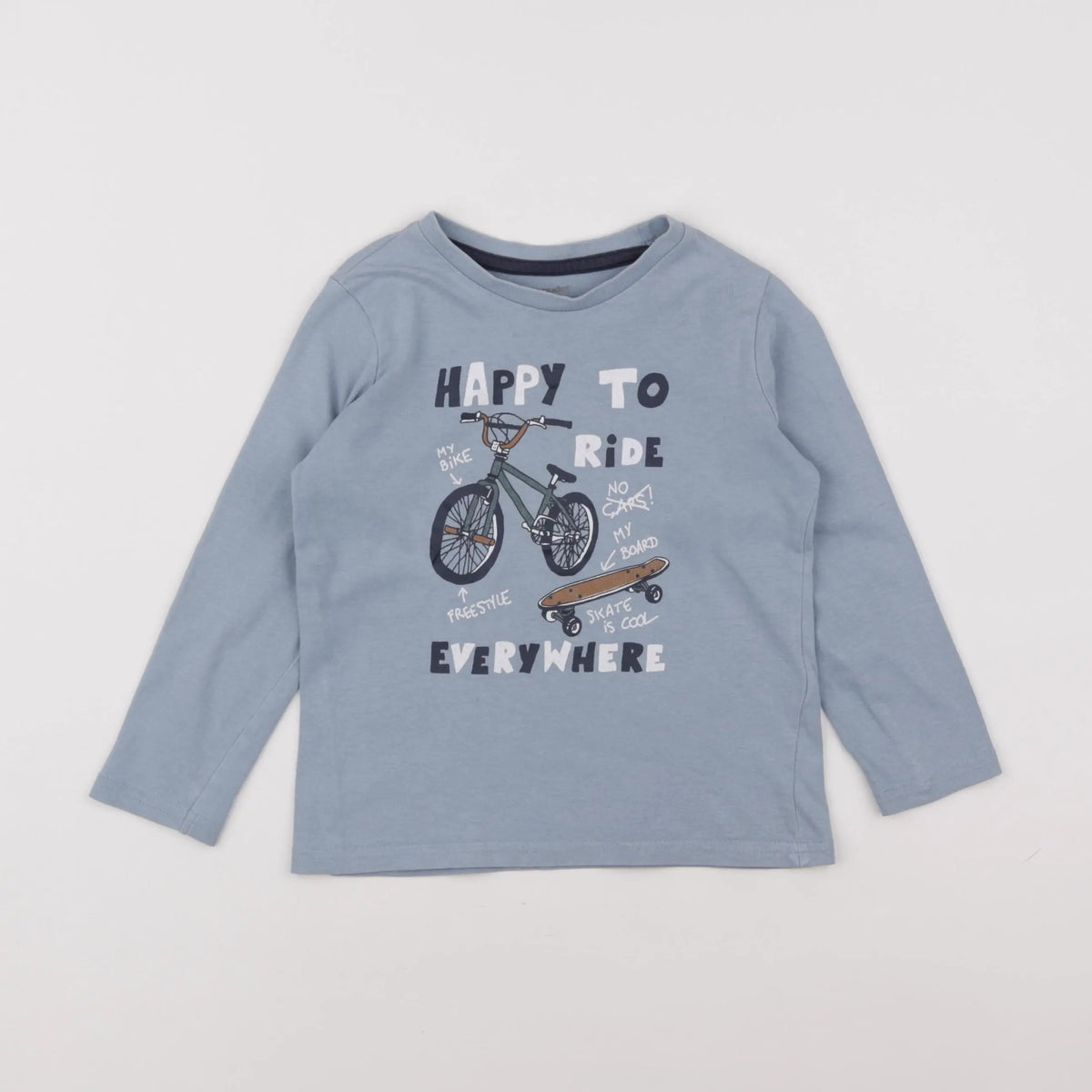 Vertbaudet - tee-shirt bleu - 4 ans