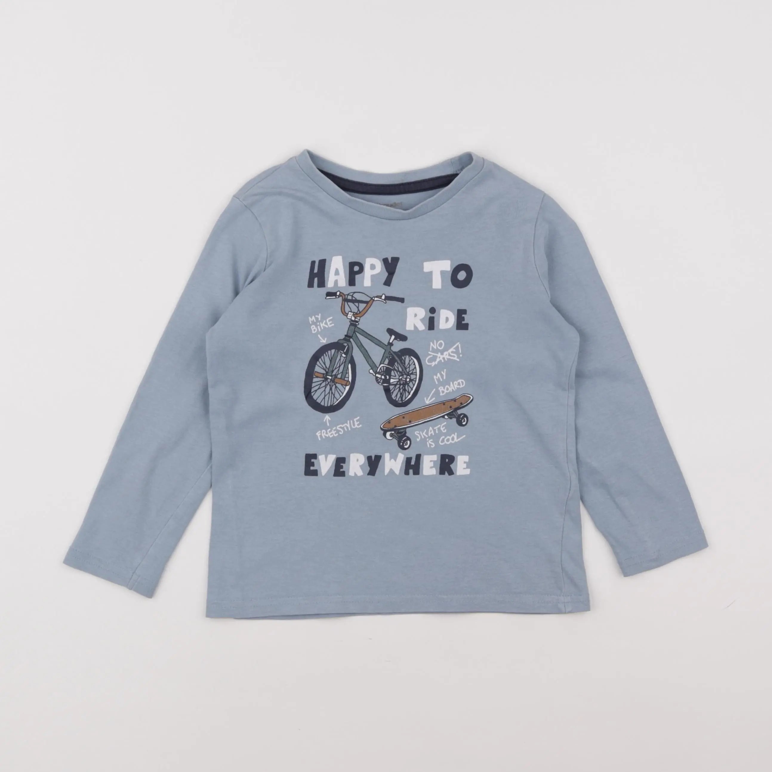 Vertbaudet - tee-shirt bleu - 4 ans