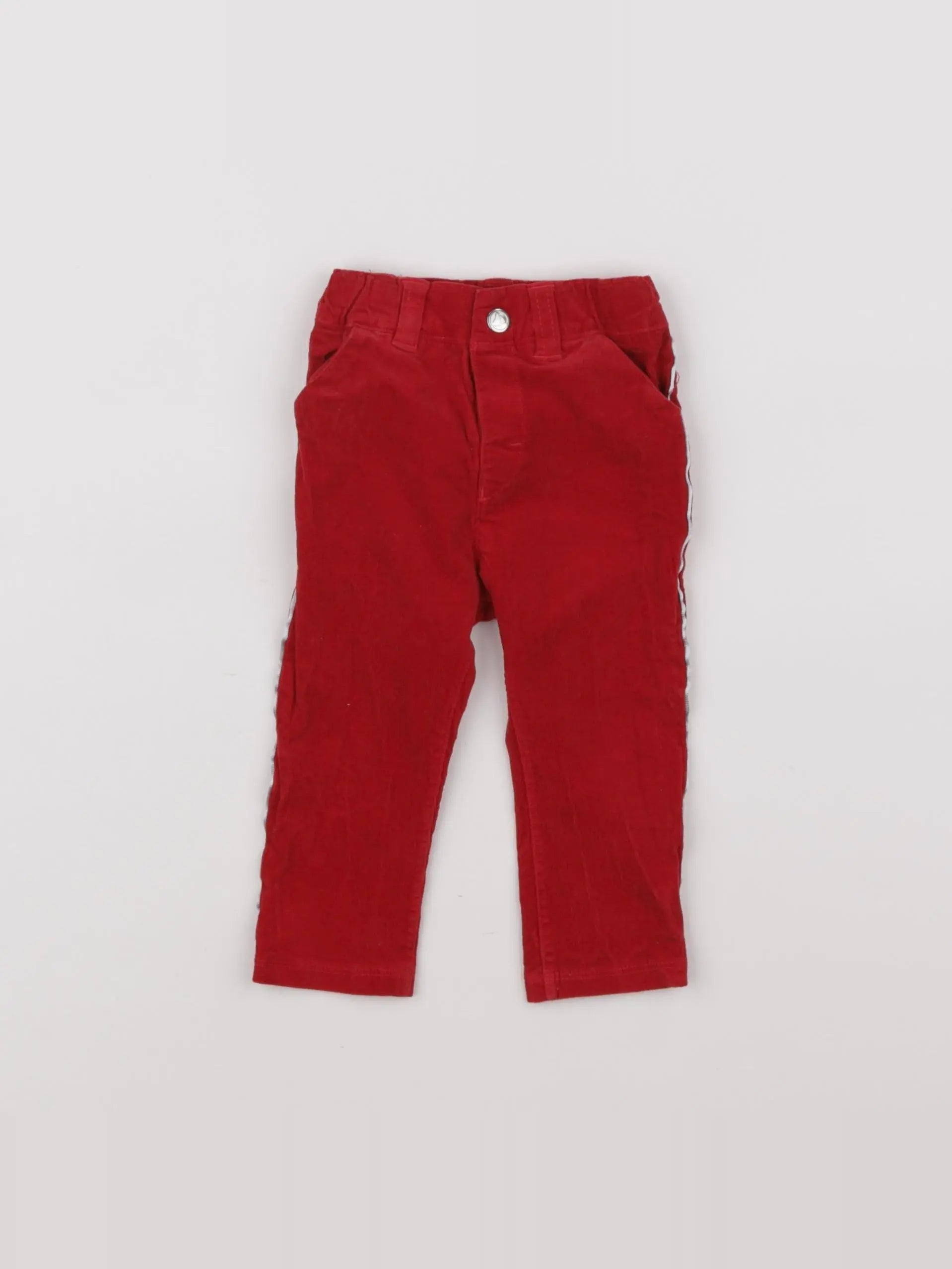 Petit Bateau - pantalon rouge - 12 mois