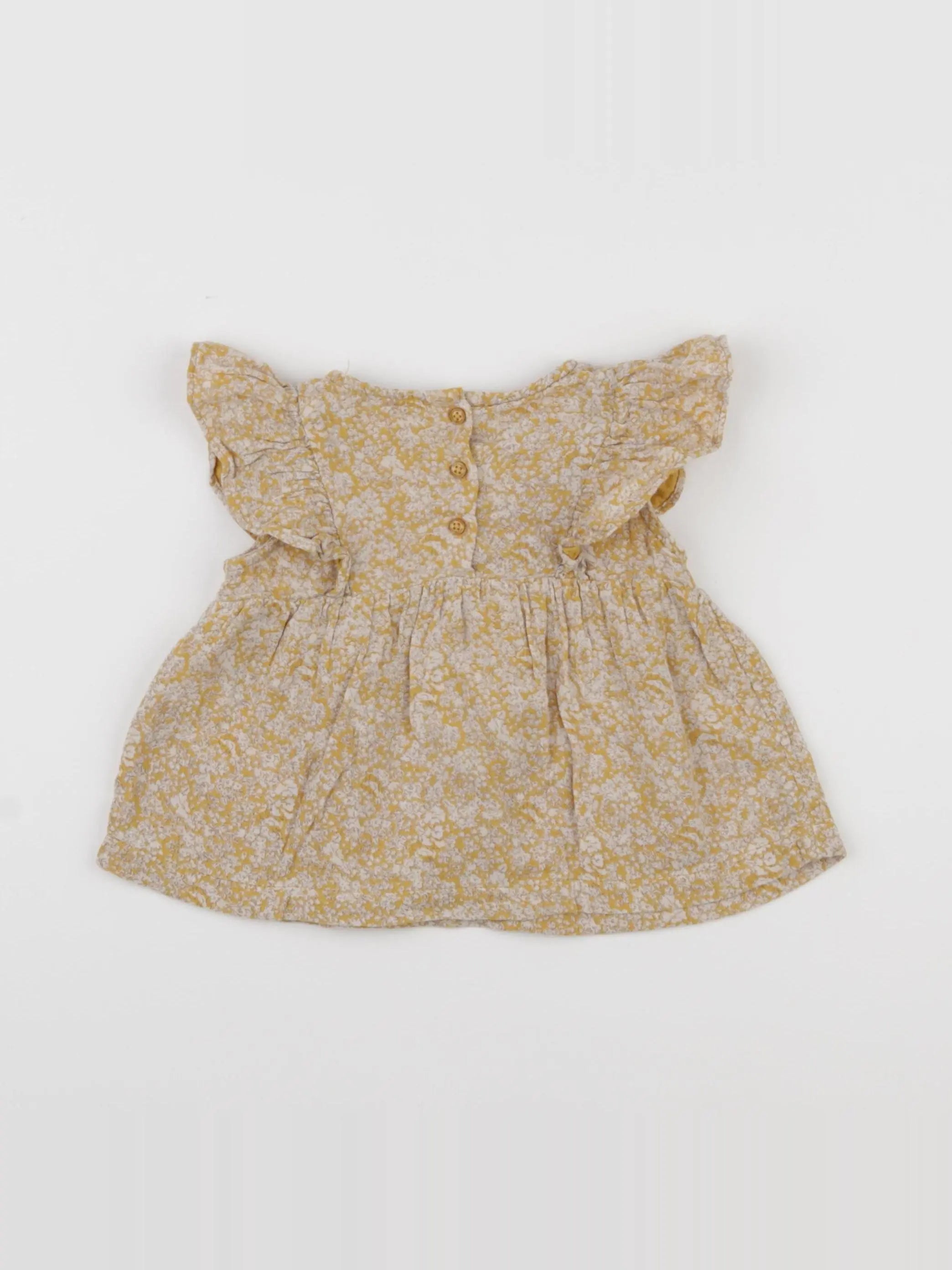 Vertbaudet - blouse jaune - 9 mois