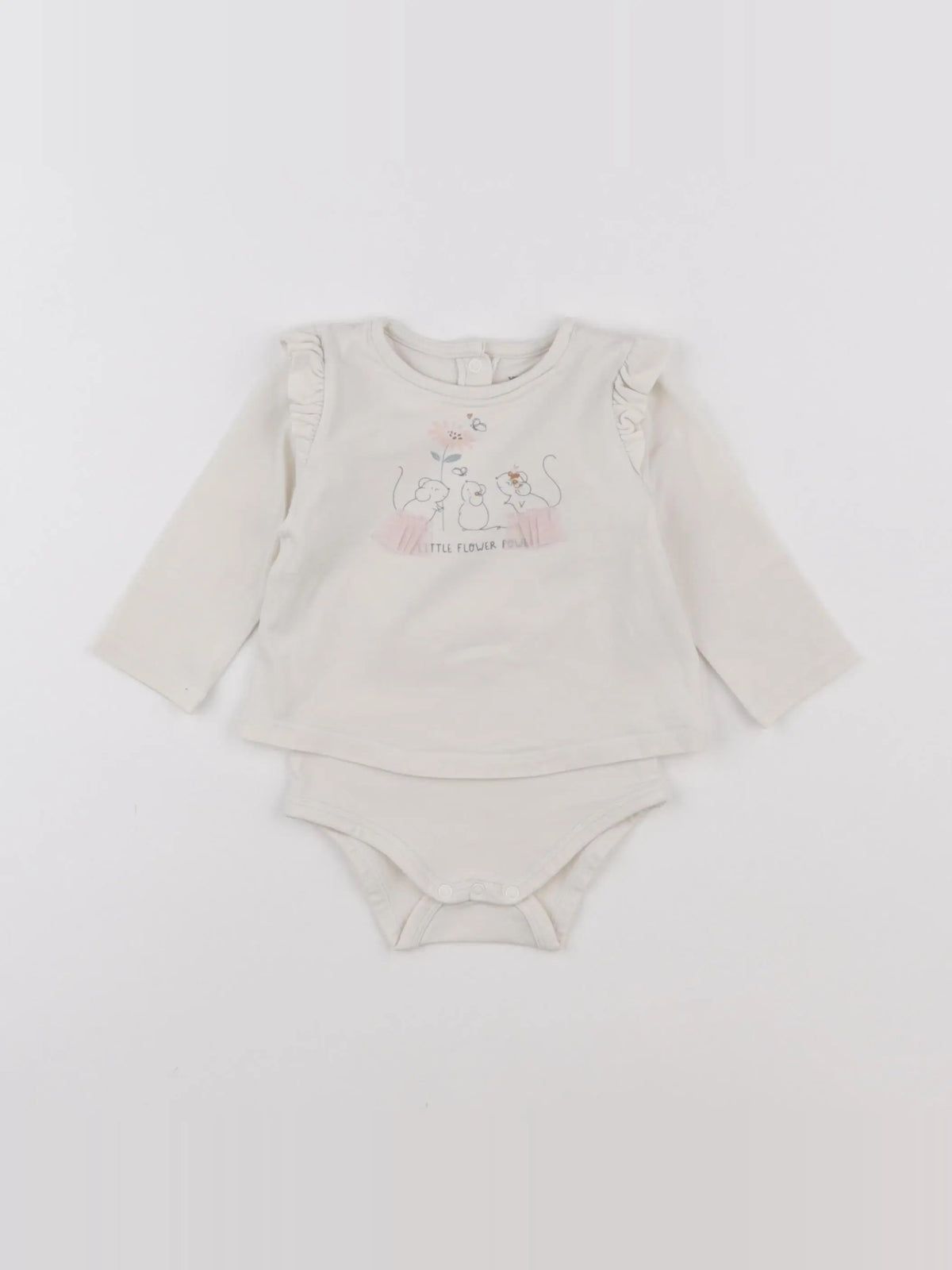 Vertbaudet - body tee-shirt beige - 6 mois