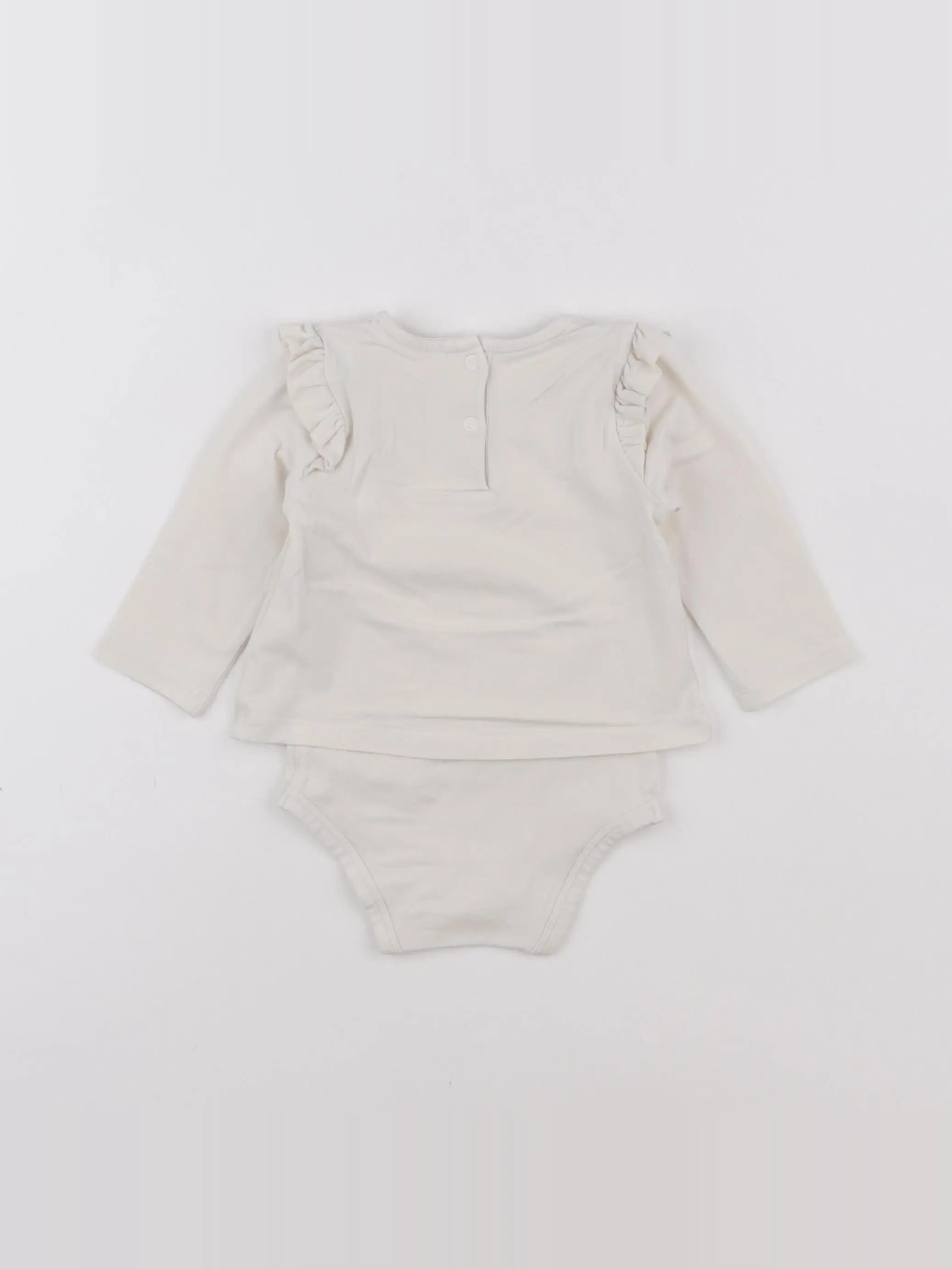 Vertbaudet - body tee-shirt beige - 6 mois