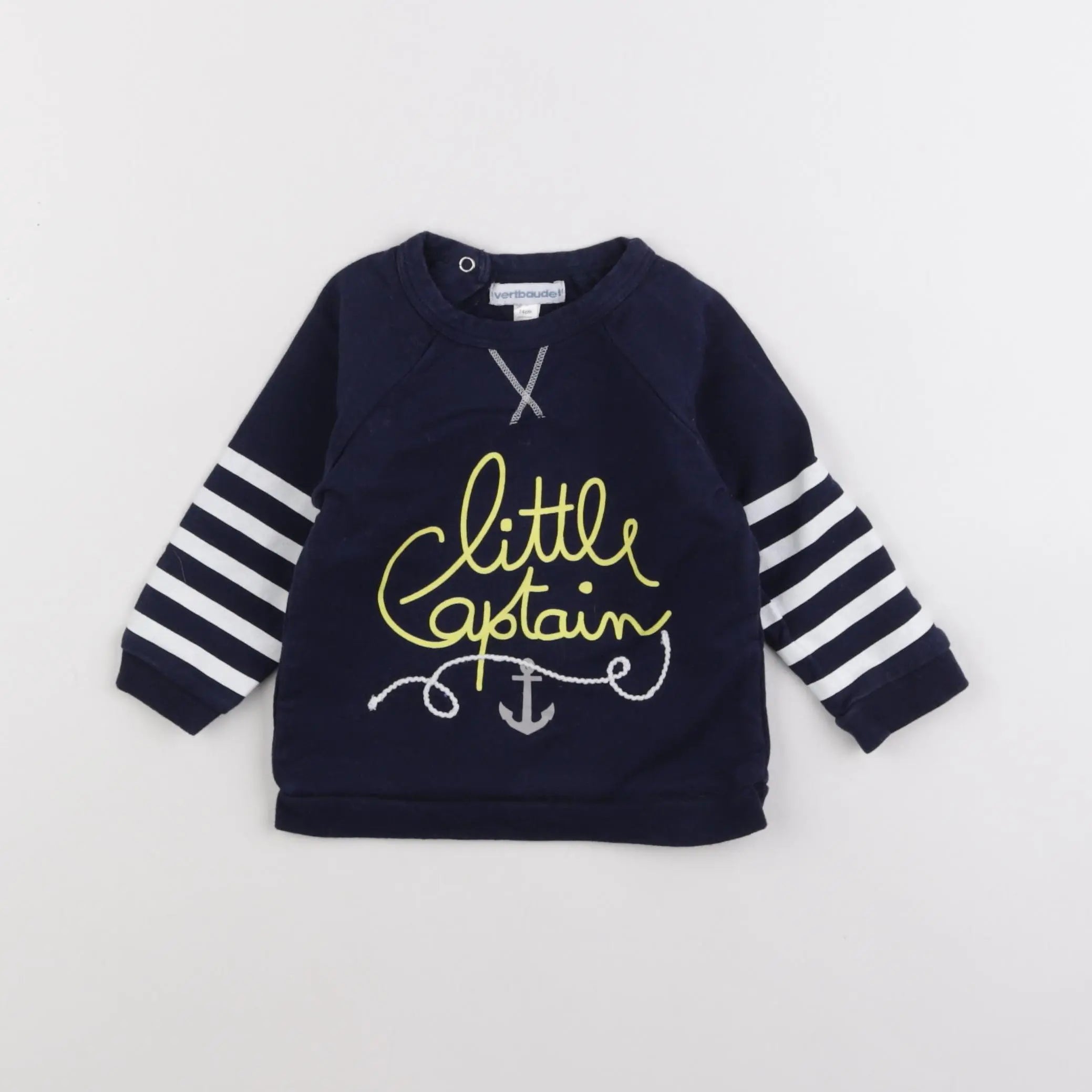 Vertbaudet - sweat bleu - 12 mois