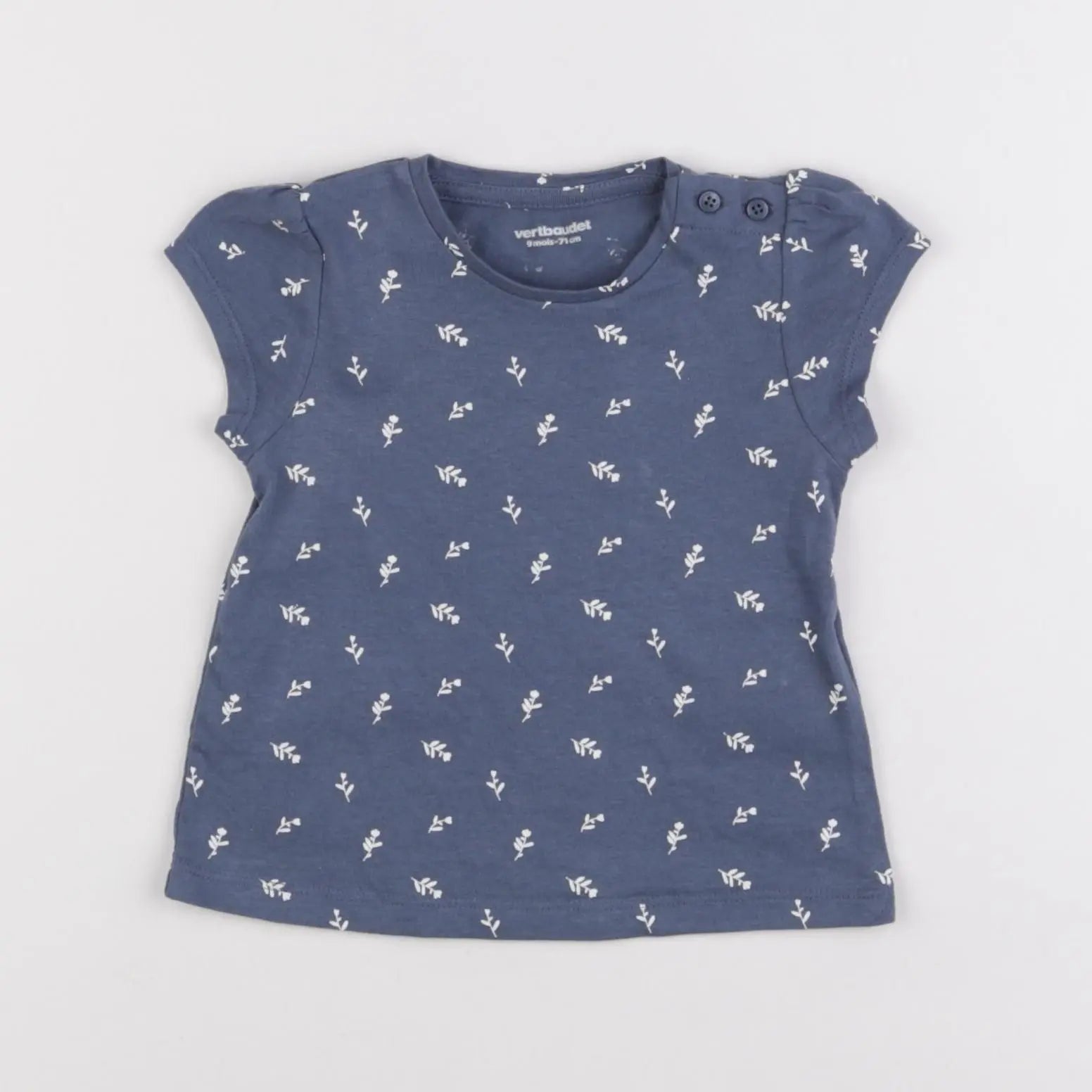 Vertbaudet - tee-shirt bleu - 9 mois