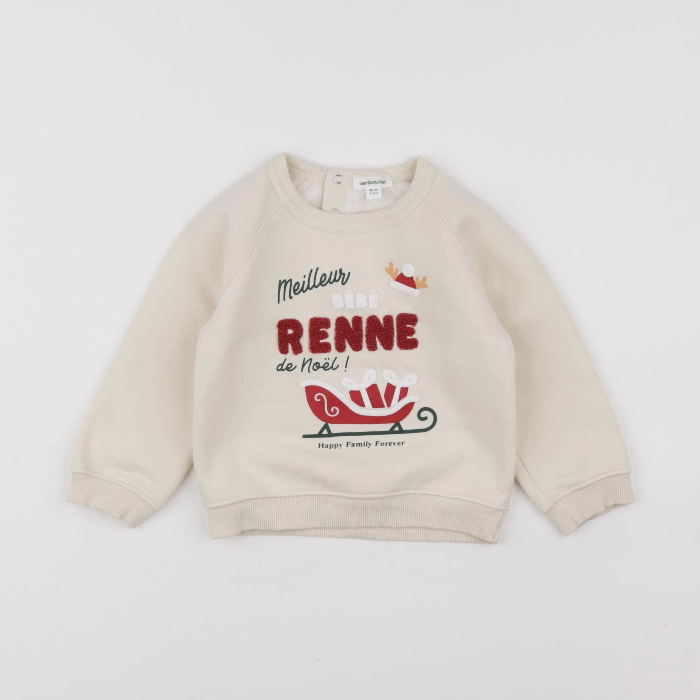 Vertbaudet - sweat beige - 2 ans