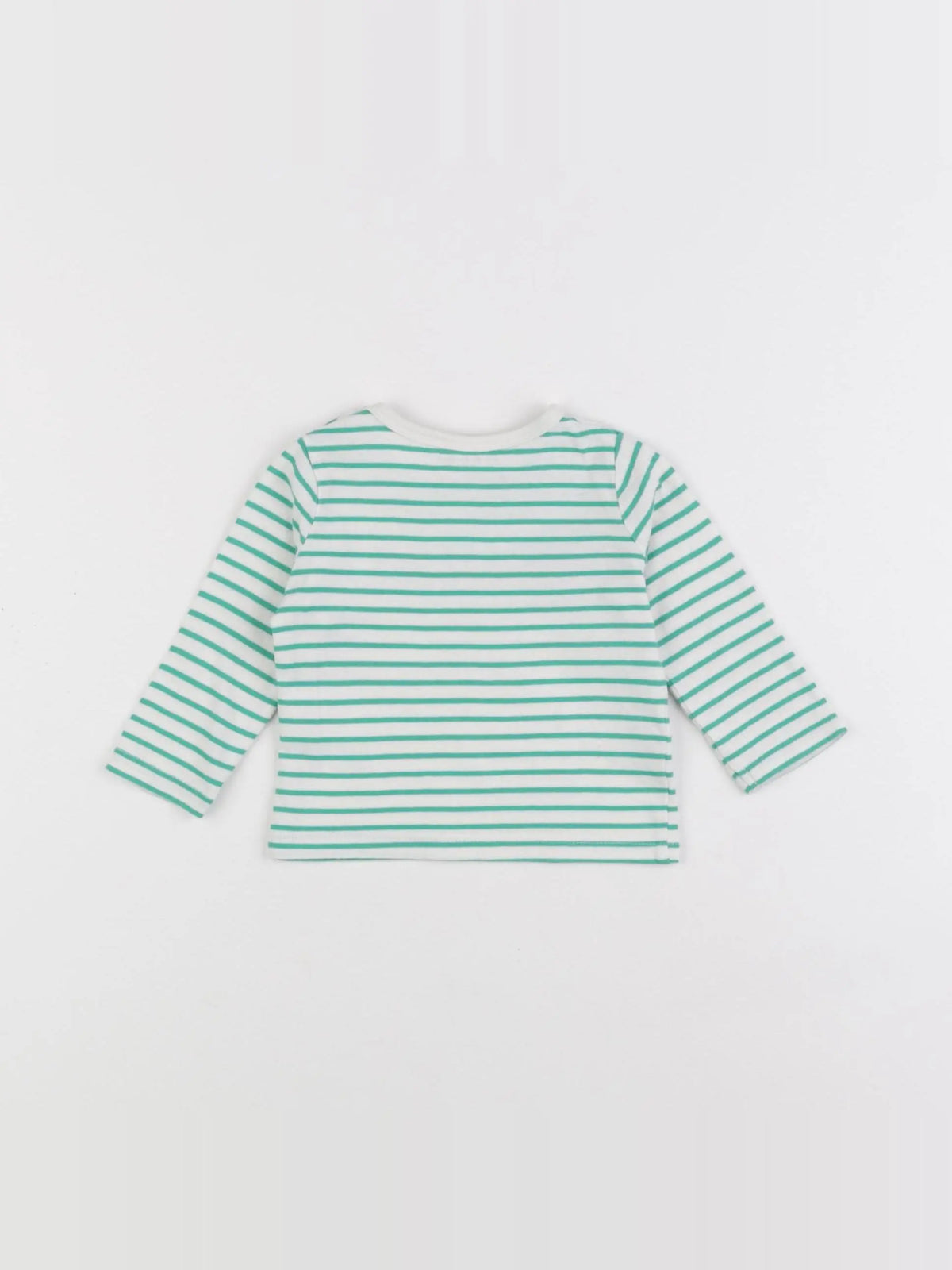 Vertbaudet - tee-shirt blanc, vert - 3 mois