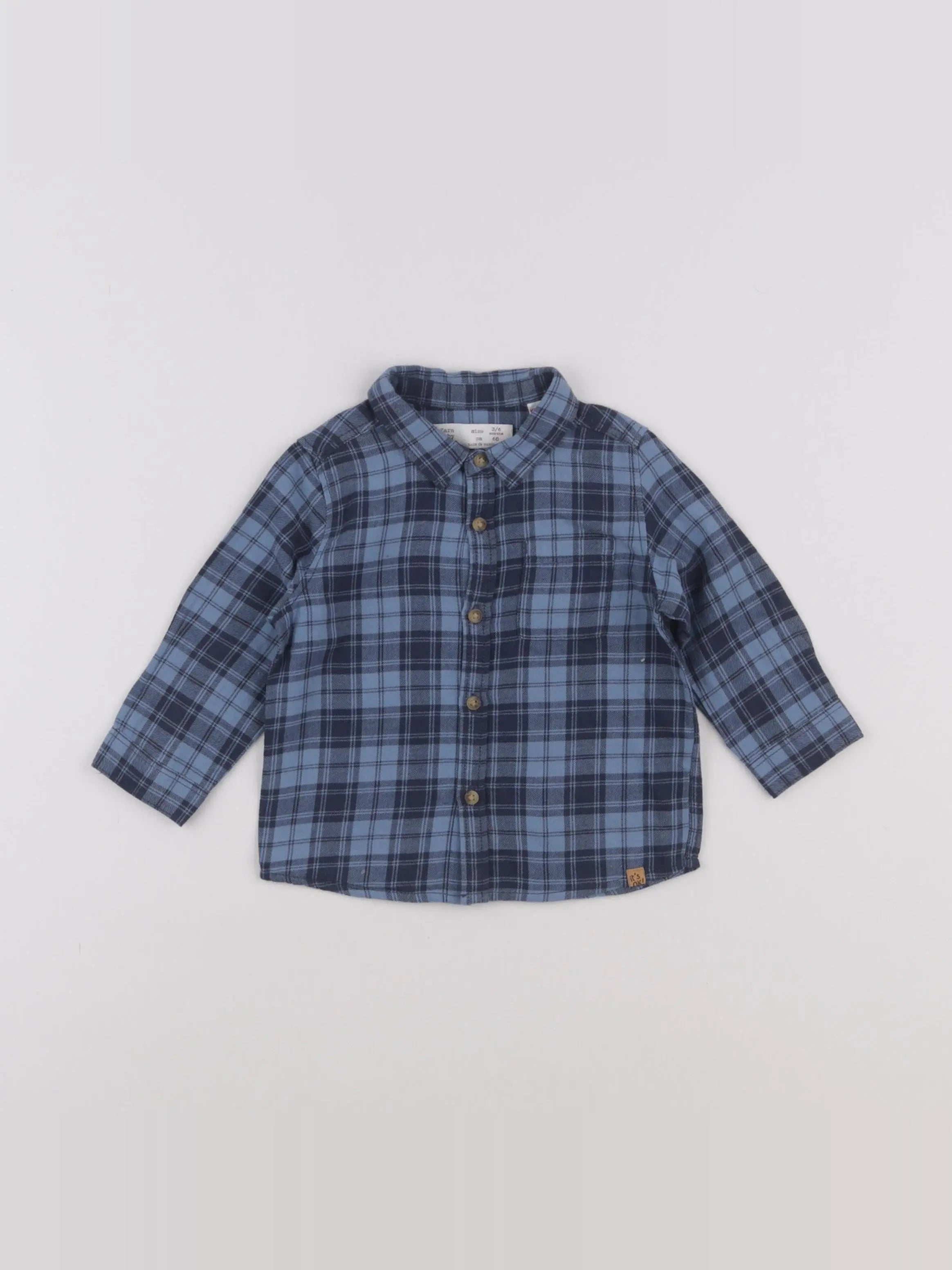 Zara - chemise bleu - 3/6 mois