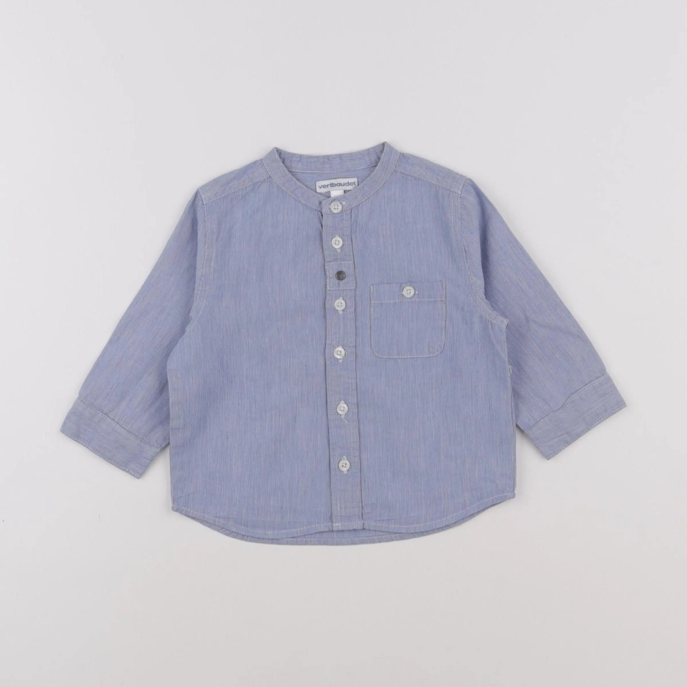 Vertbaudet - chemise imprimé au dos bleu - 18 mois