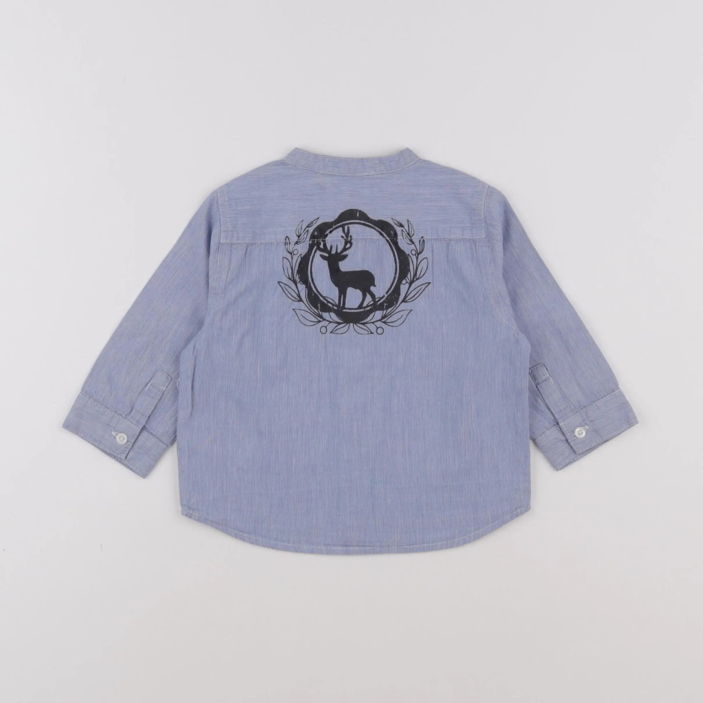 Vertbaudet - chemise imprimé au dos bleu - 18 mois