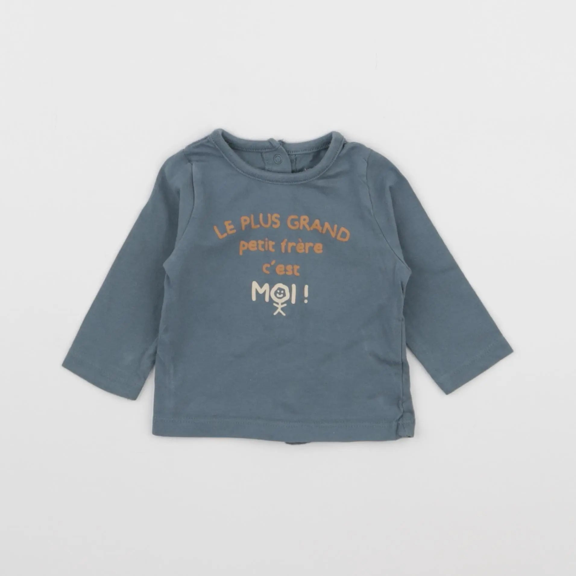 Vertbaudet - tee-shirt bleu - 3 mois