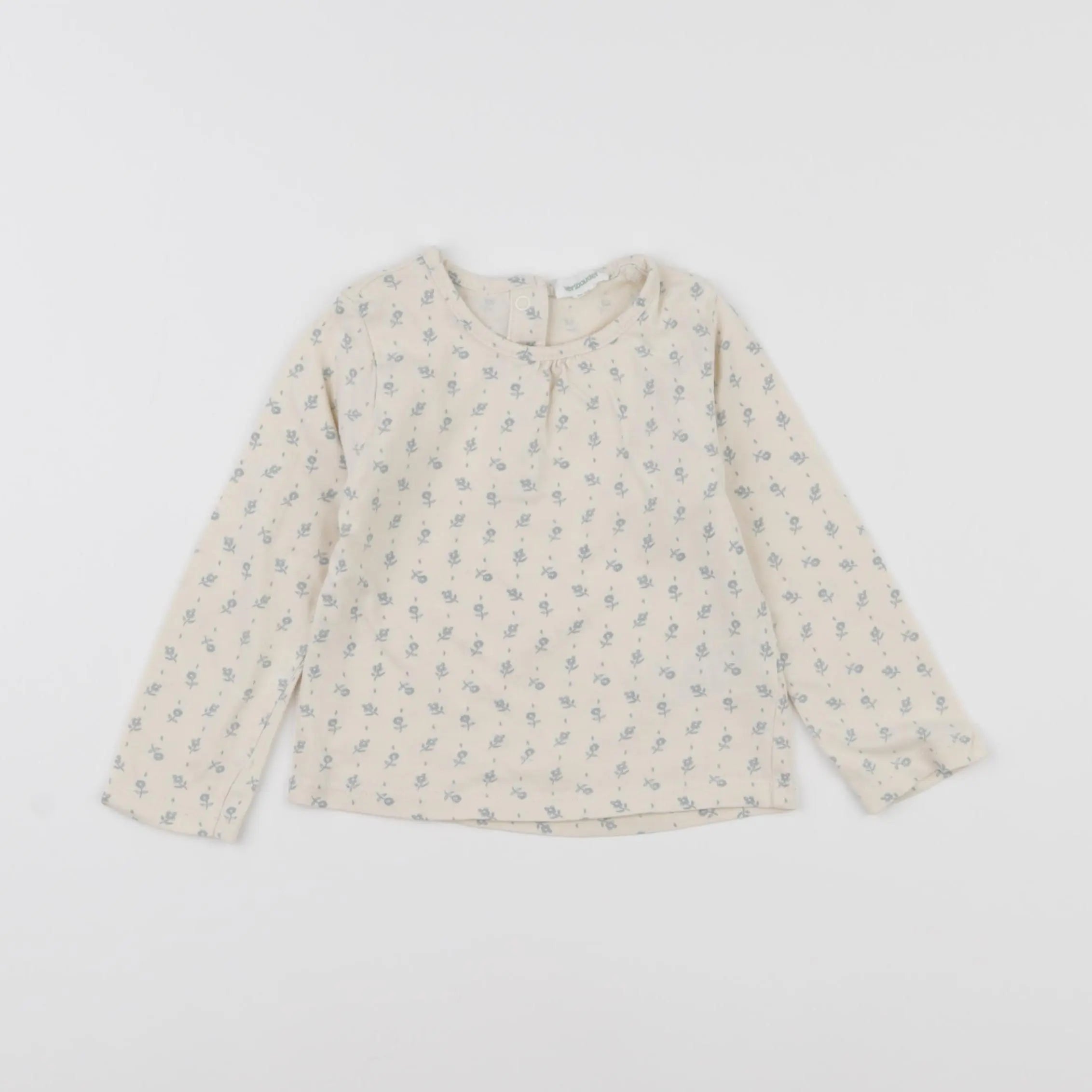 Vertbaudet - tee-shirt beige, bleu - 18 mois