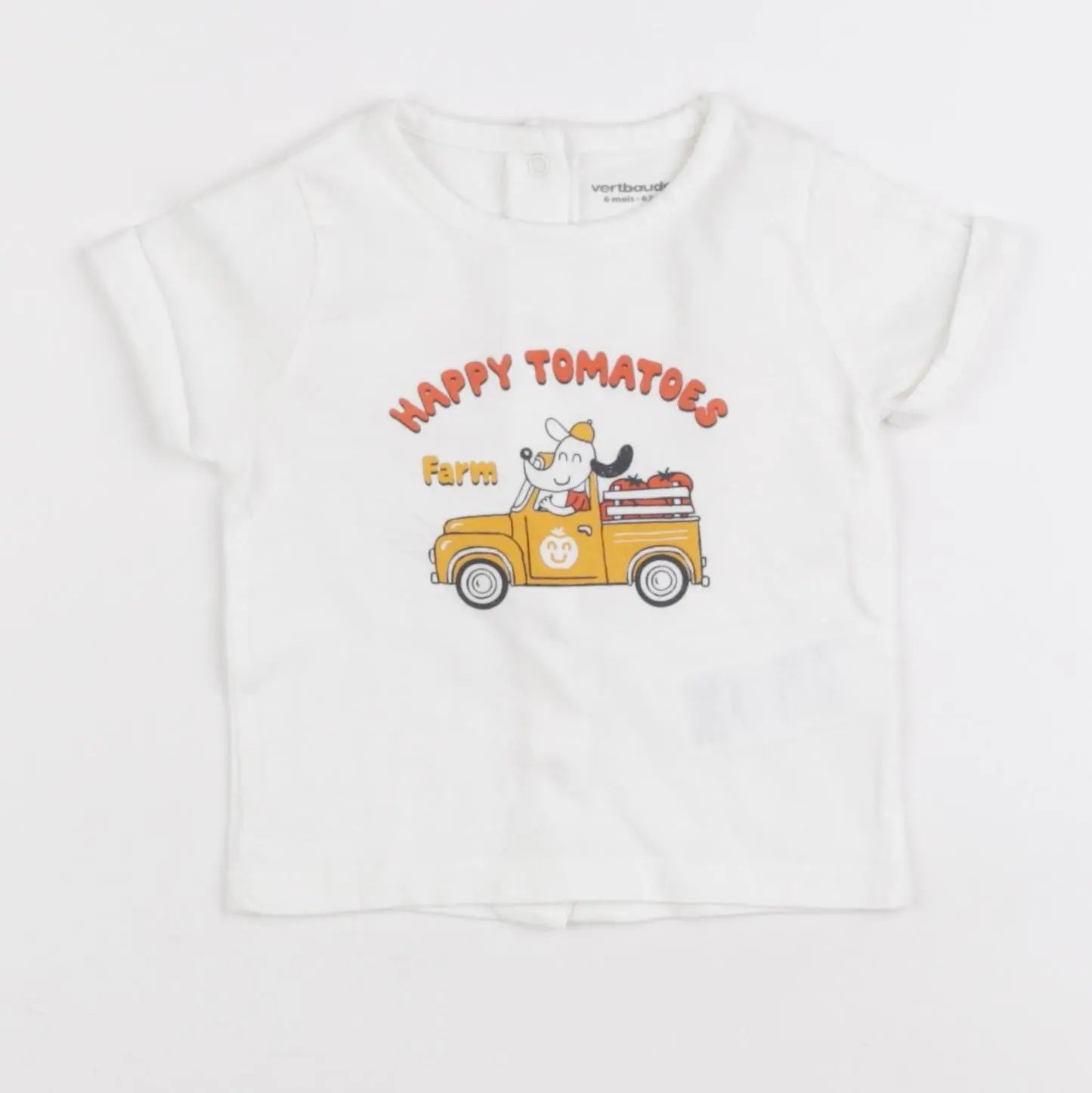 Vertbaudet - tee-shirt blanc - 6 mois