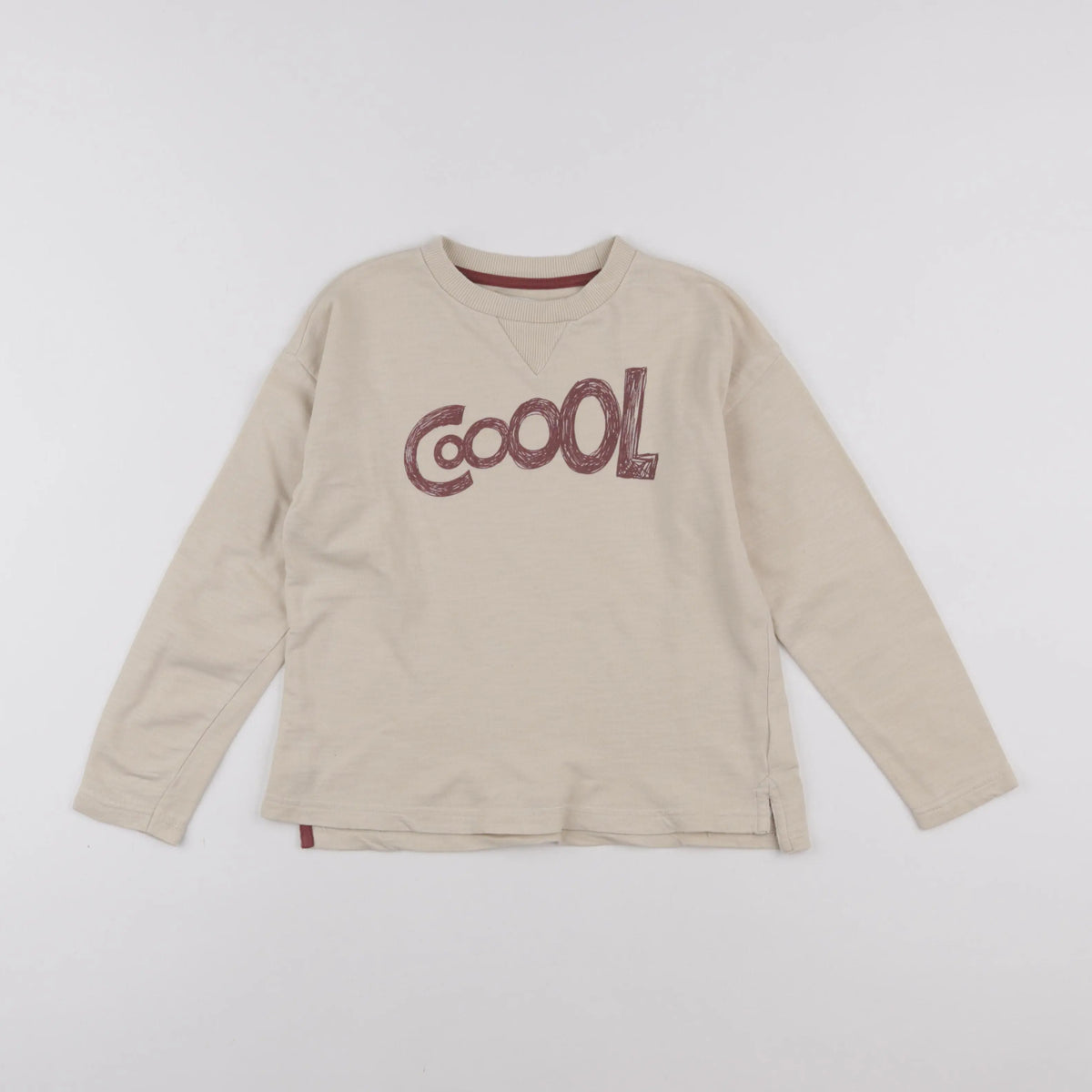 Vertbaudet - tee-shirt beige - 8 ans