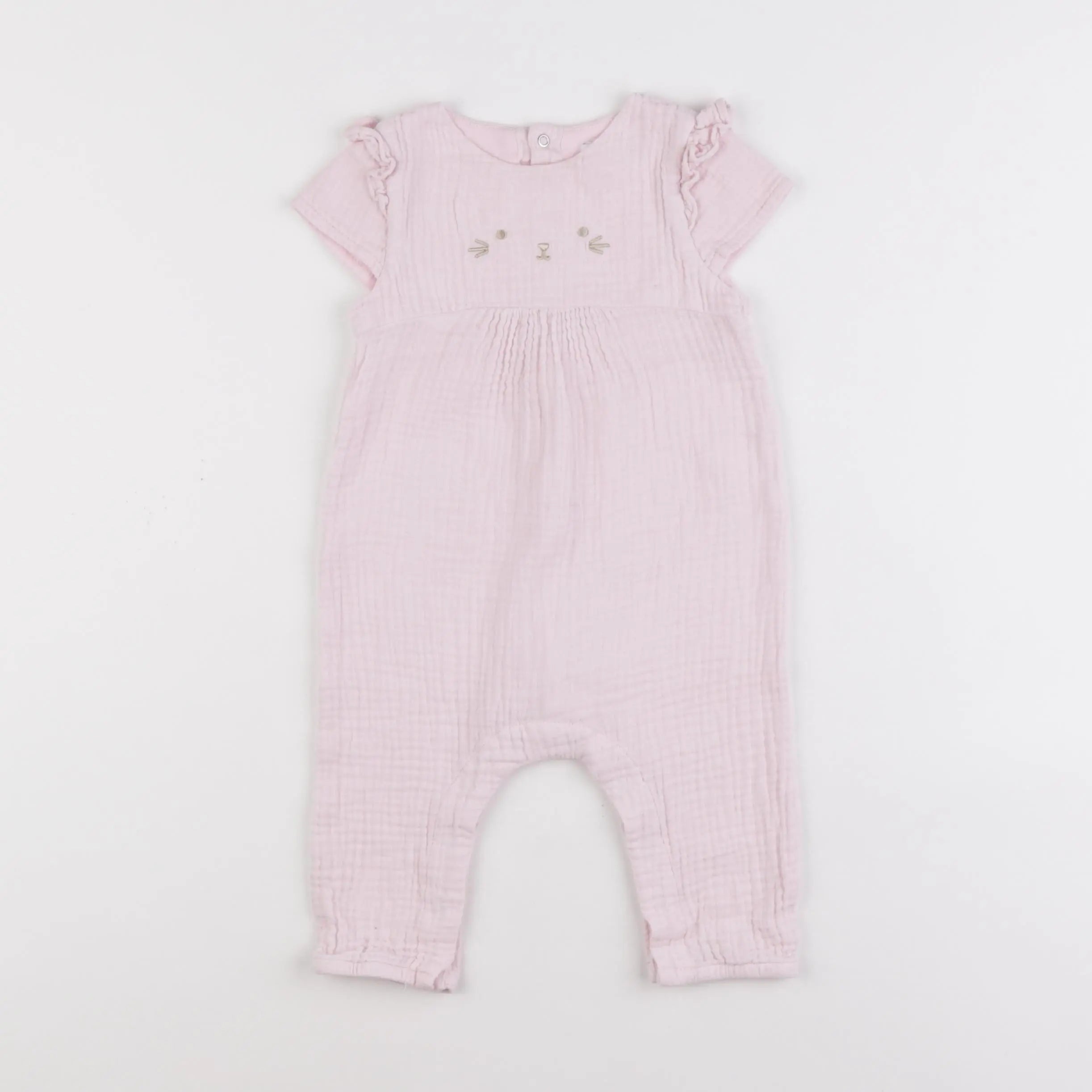 Vertbaudet - combinaison rose - 9 mois