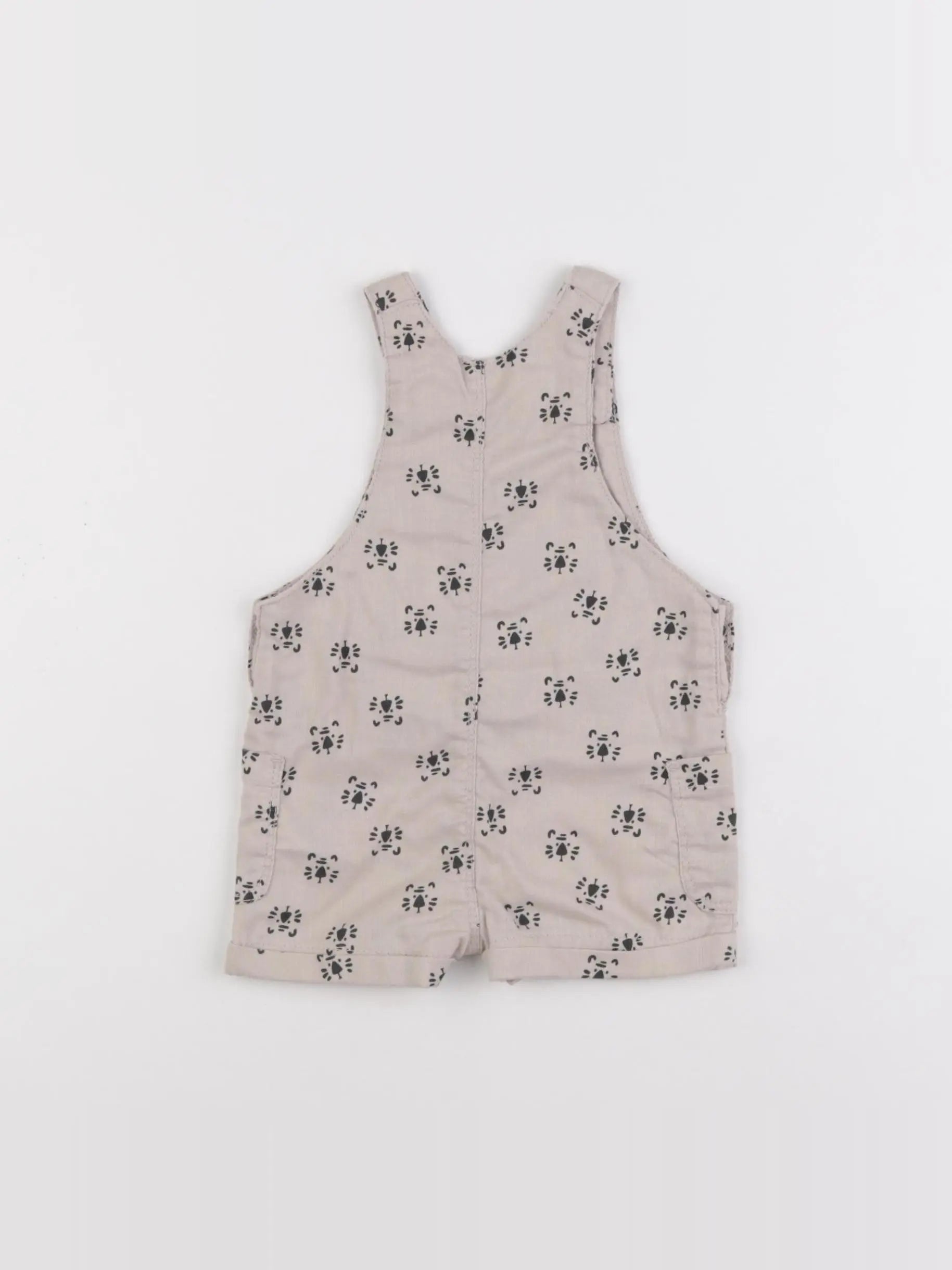 Vertbaudet - salopette beige - 6 mois