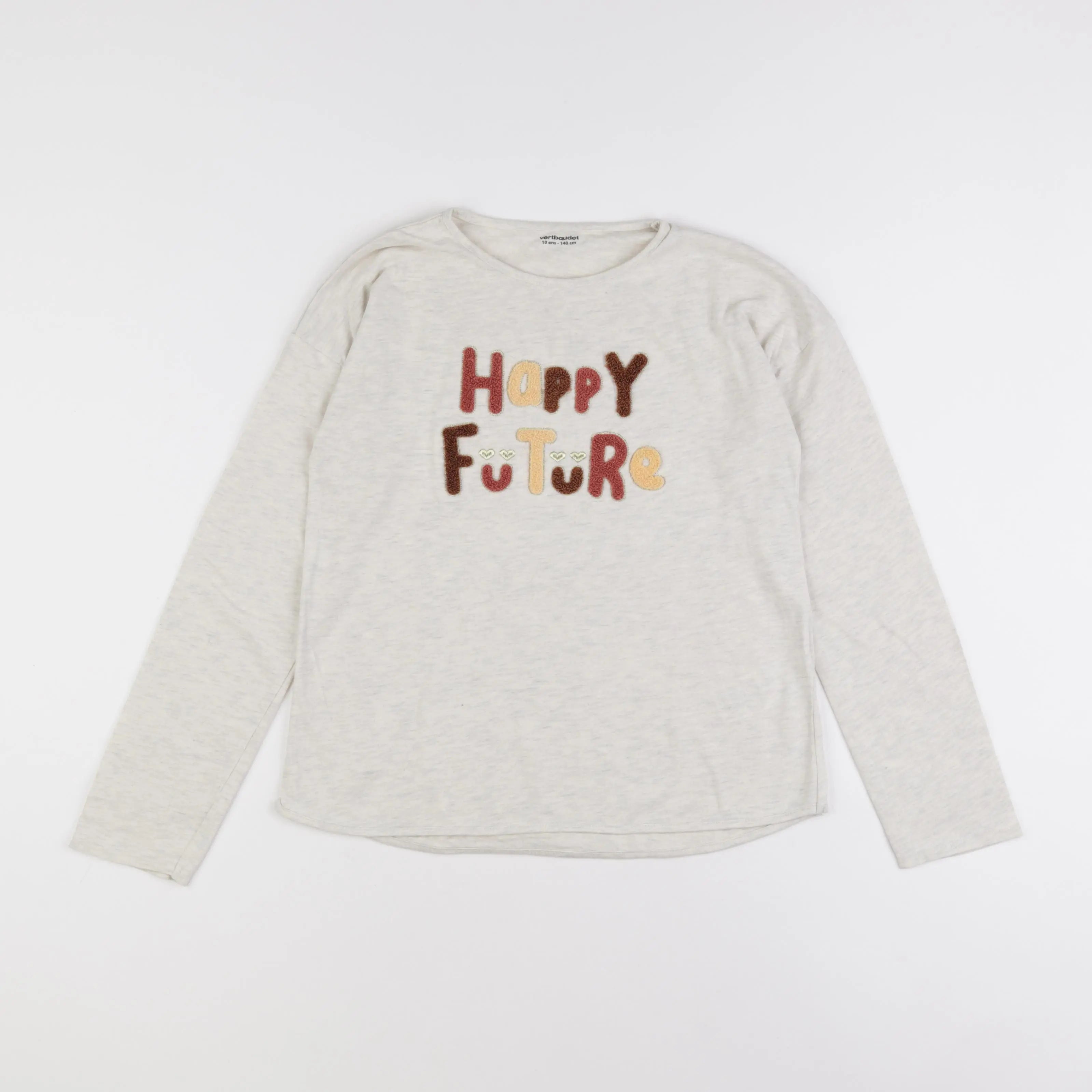 Vertbaudet - tee-shirt beige - 10 ans