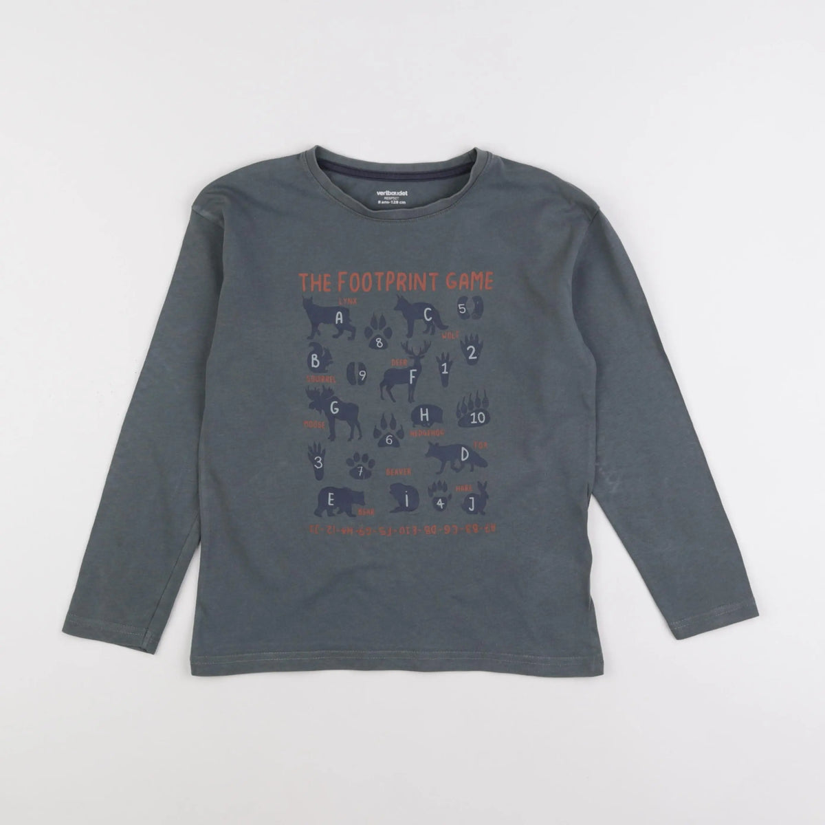Vertbaudet - tee-shirt gris - 8 ans