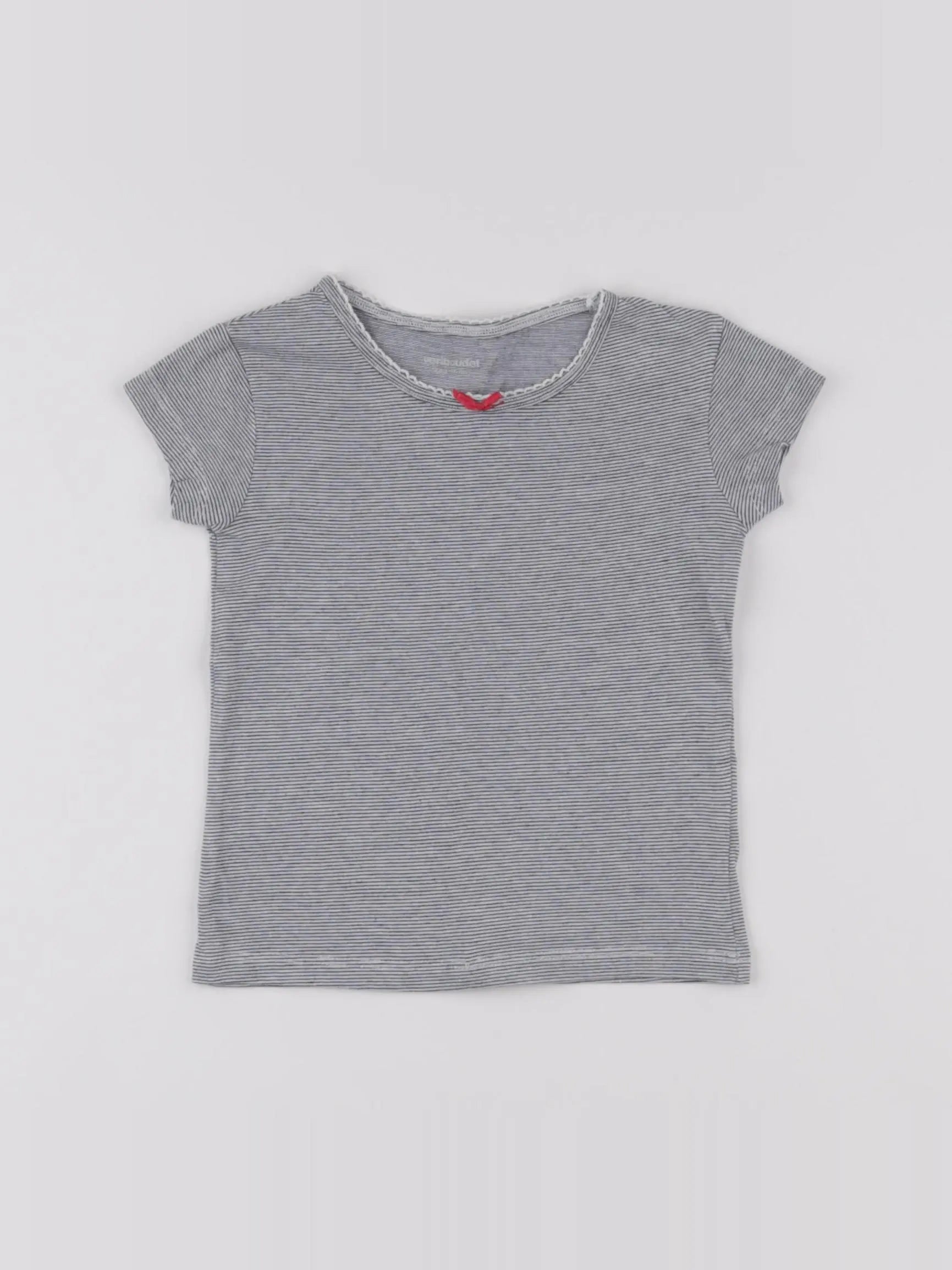 Vertbaudet - maillot de corps blanc, gris - 2 ans
