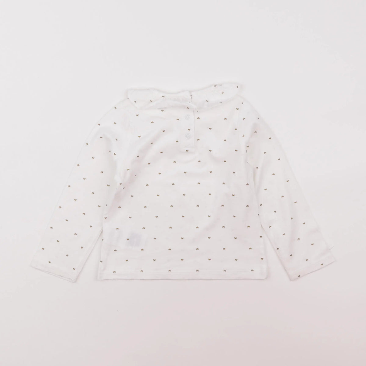 Vertbaudet - tee-shirt blanc, or - 2 ans