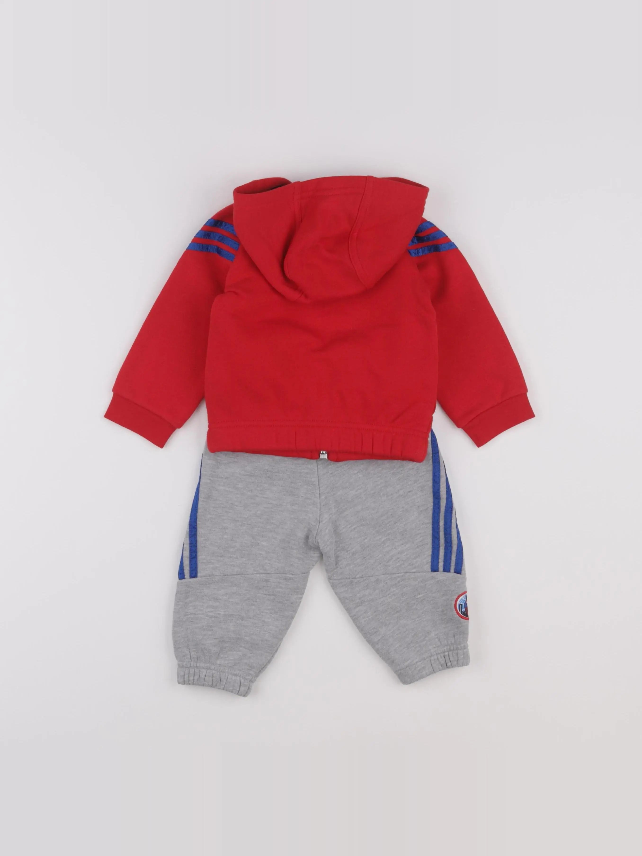 Adidas - ensemble rouge, gris - 6 mois