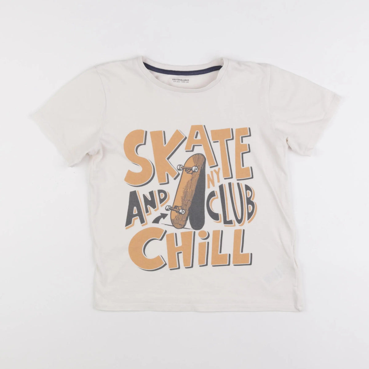 Vertbaudet - tee-shirt beige - 10 ans