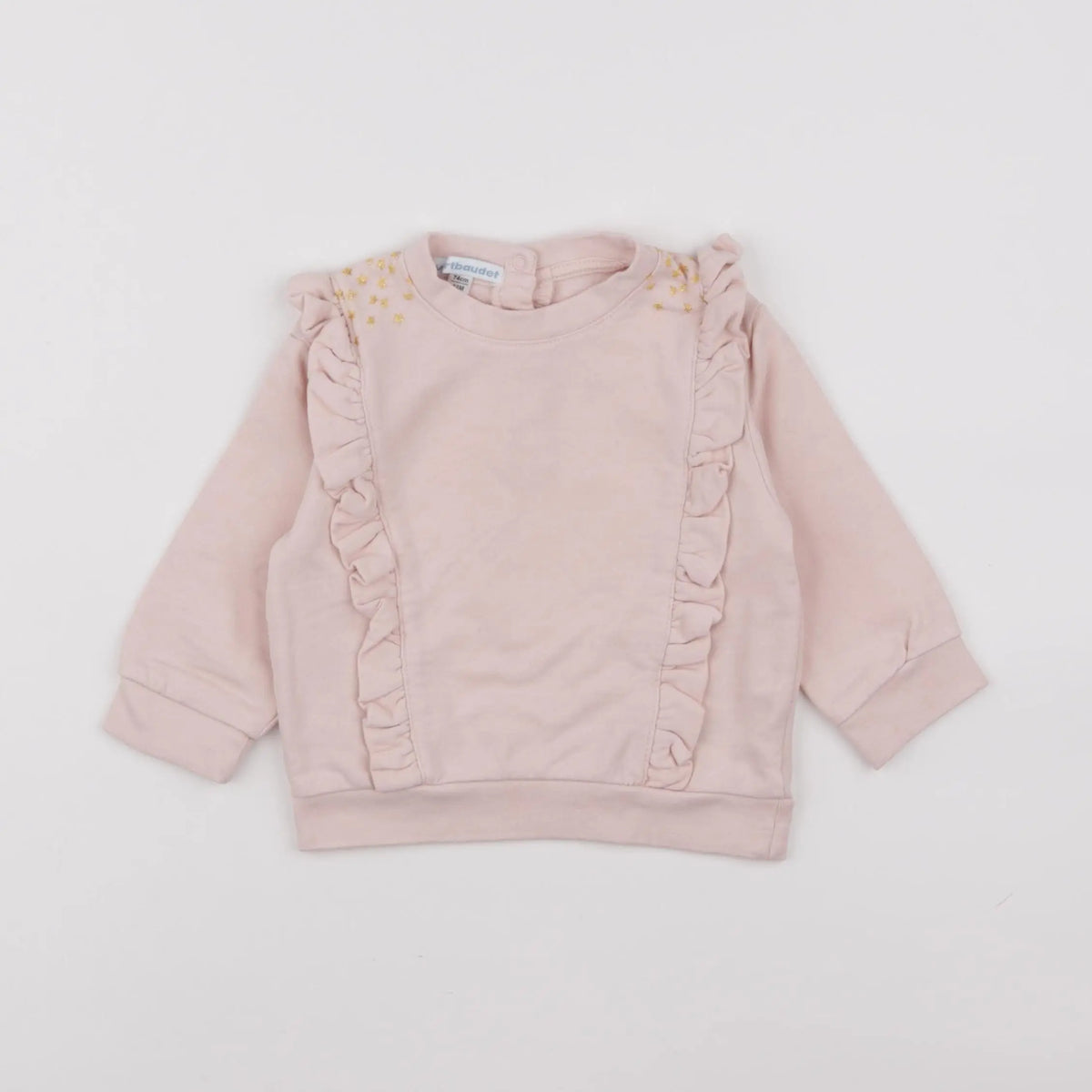 Vertbaudet - sweat rose - 12 mois