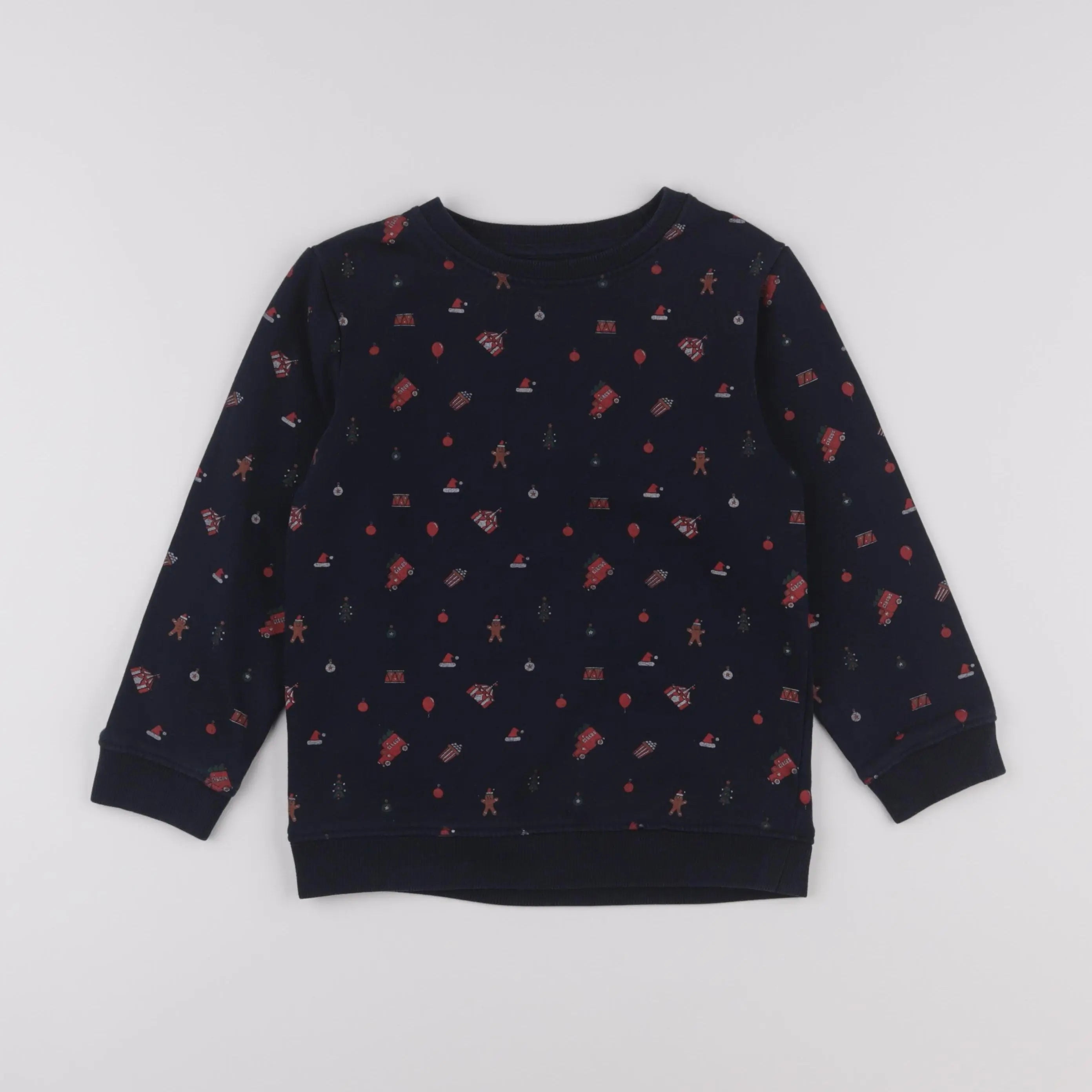 Vertbaudet - sweat bleu, rouge - 8 ans