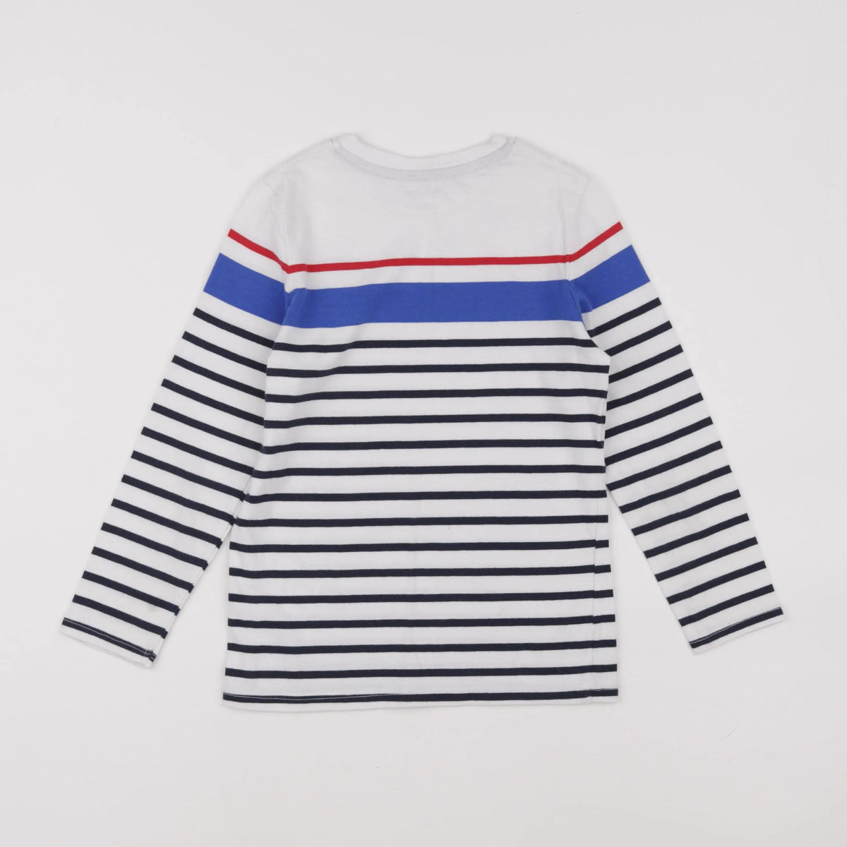 Vertbaudet - tee-shirt blanc, bleu - 8 ans