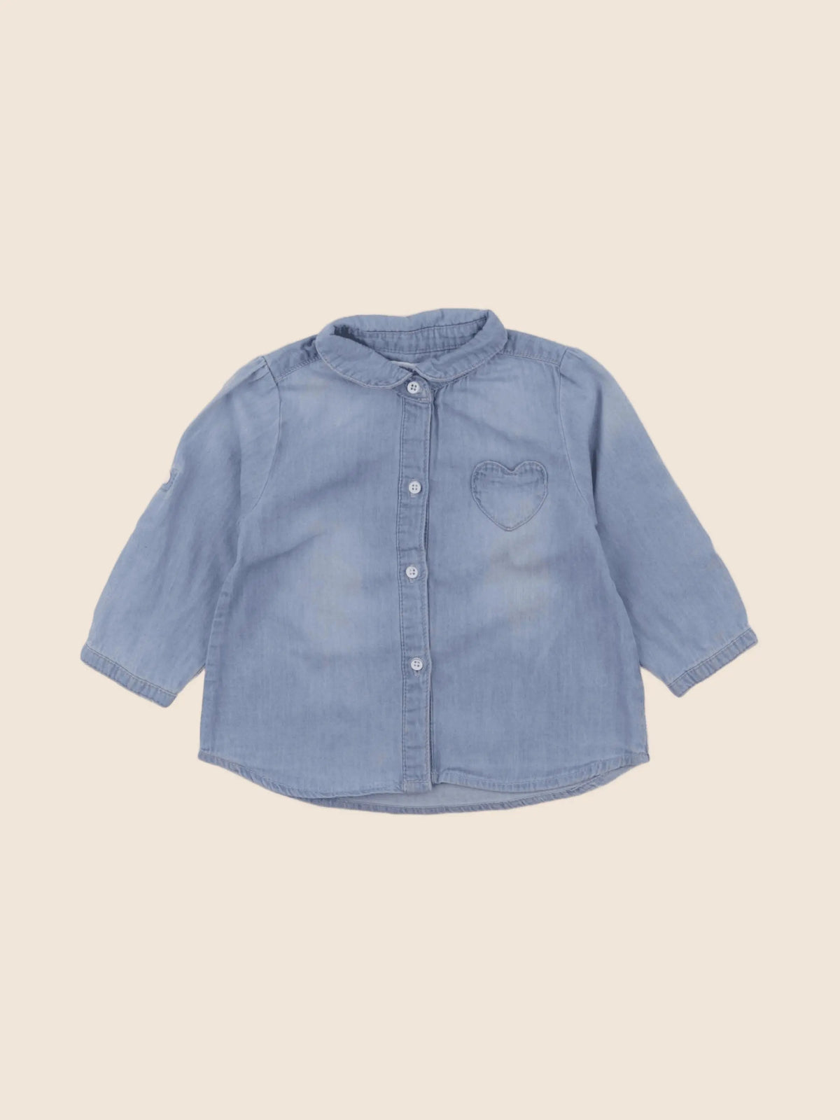 Vertbaudet - chemise bleu - 9 mois