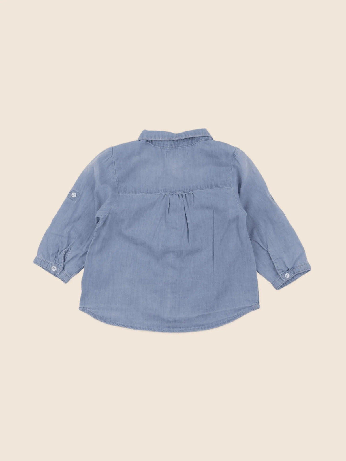 Vertbaudet - chemise bleu - 9 mois