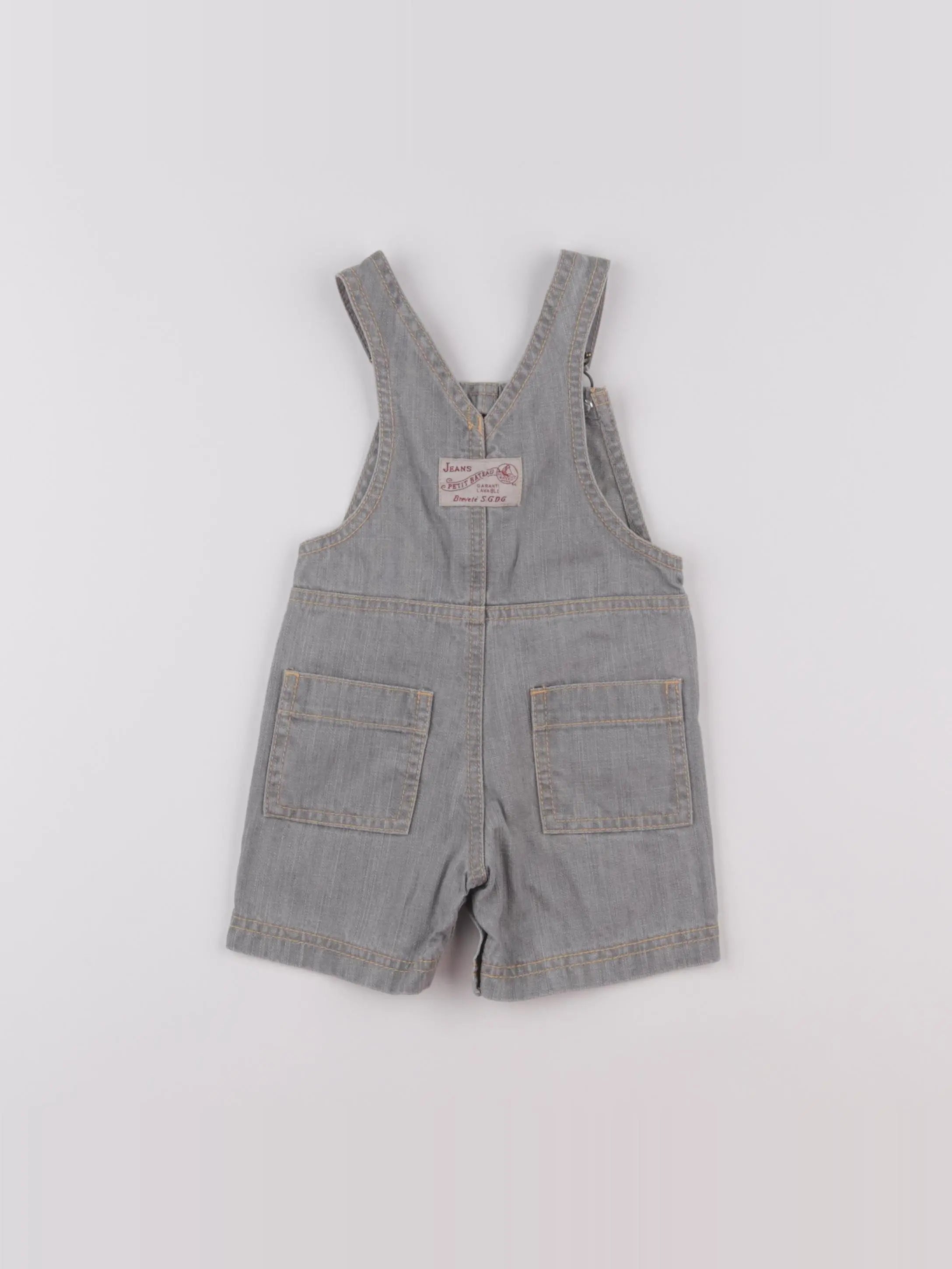 Petit Bateau - salopette gris - 6 mois