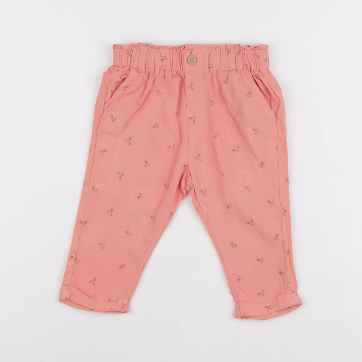 Vertbaudet - pantalon orange - 12 mois