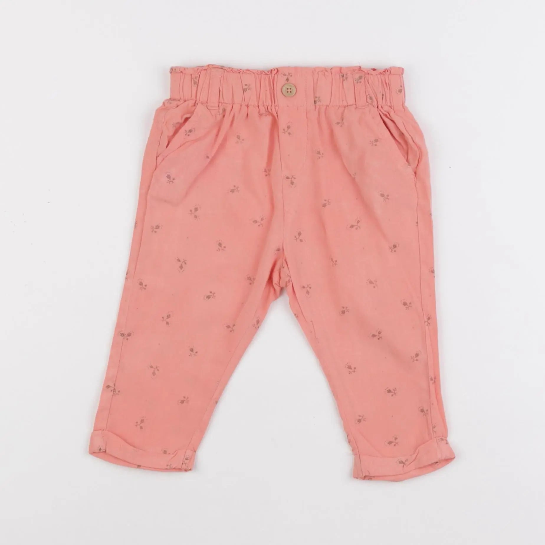 Vertbaudet - pantalon orange - 12 mois