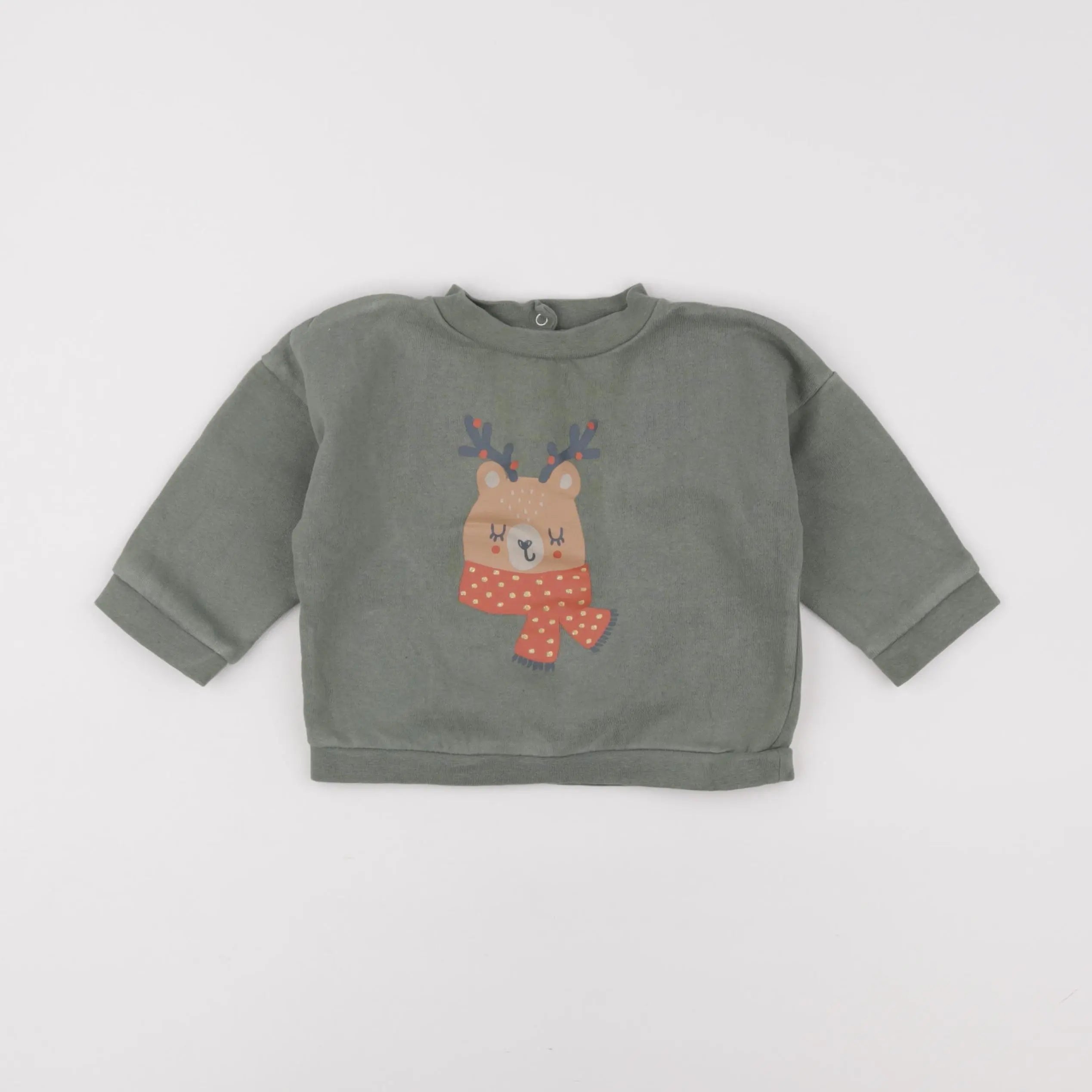 Vertbaudet - sweat vert - 12 mois