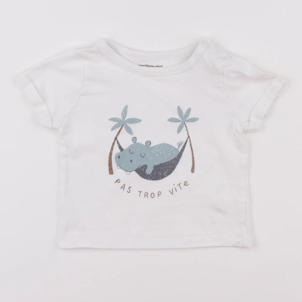 Vertbaudet - tee-shirt blanc - 6 mois