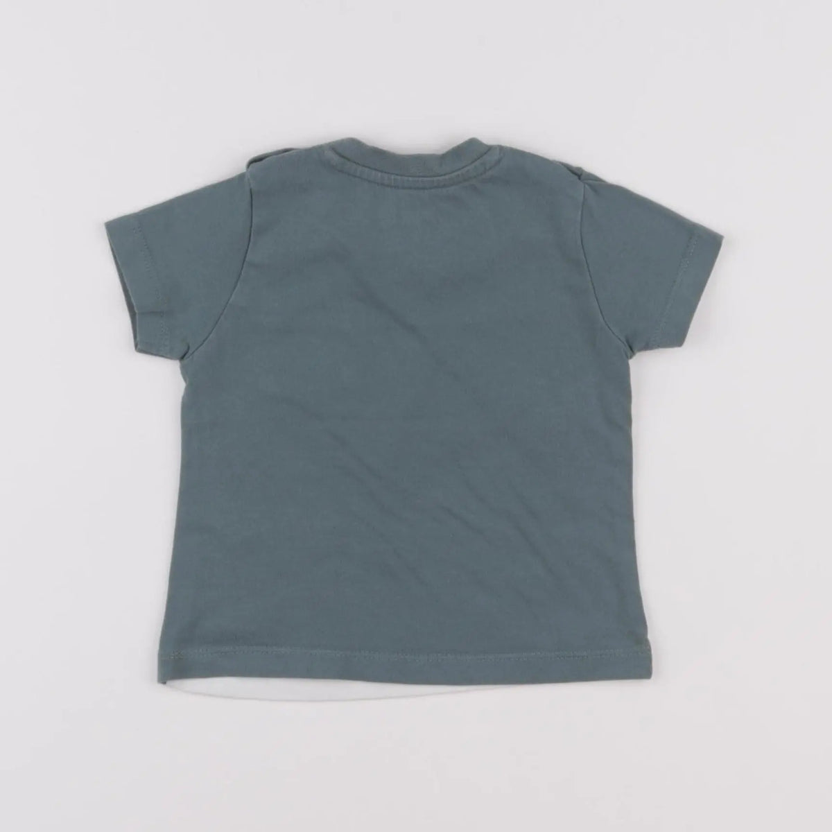 Vertbaudet - tee-shirt blanc, vert - 6 mois