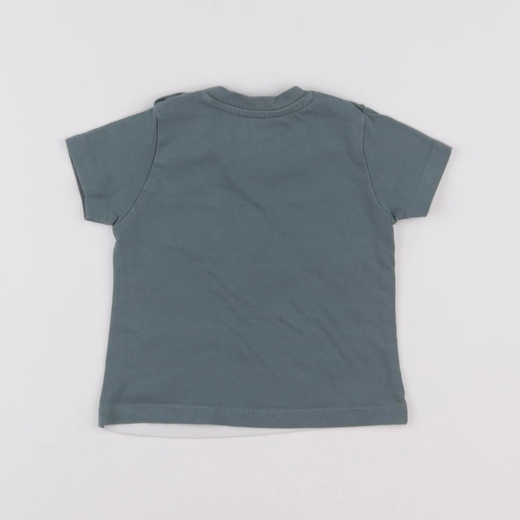 Vertbaudet - tee-shirt blanc, vert - 6 mois