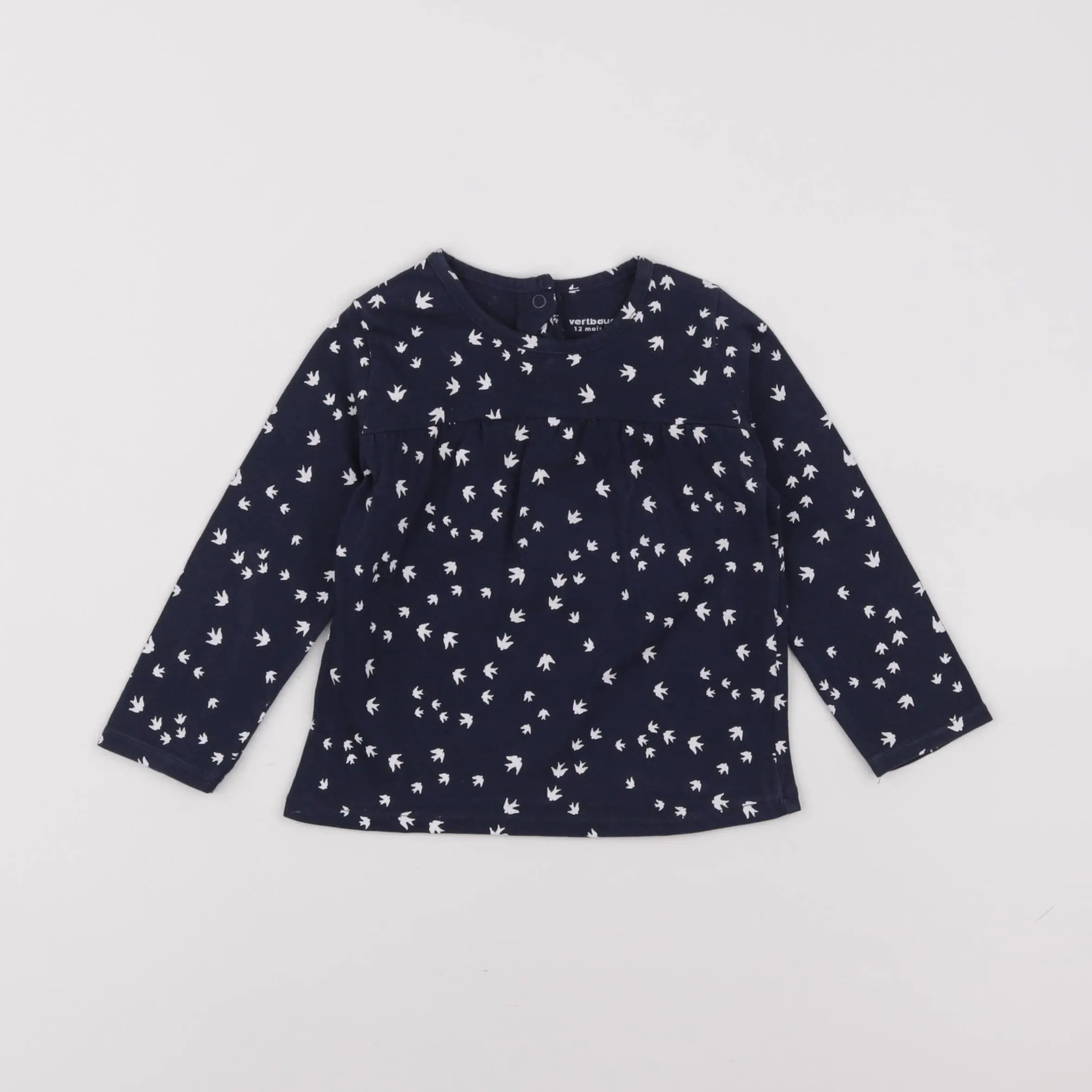 Vertbaudet - tee-shirt bleu - 12 mois