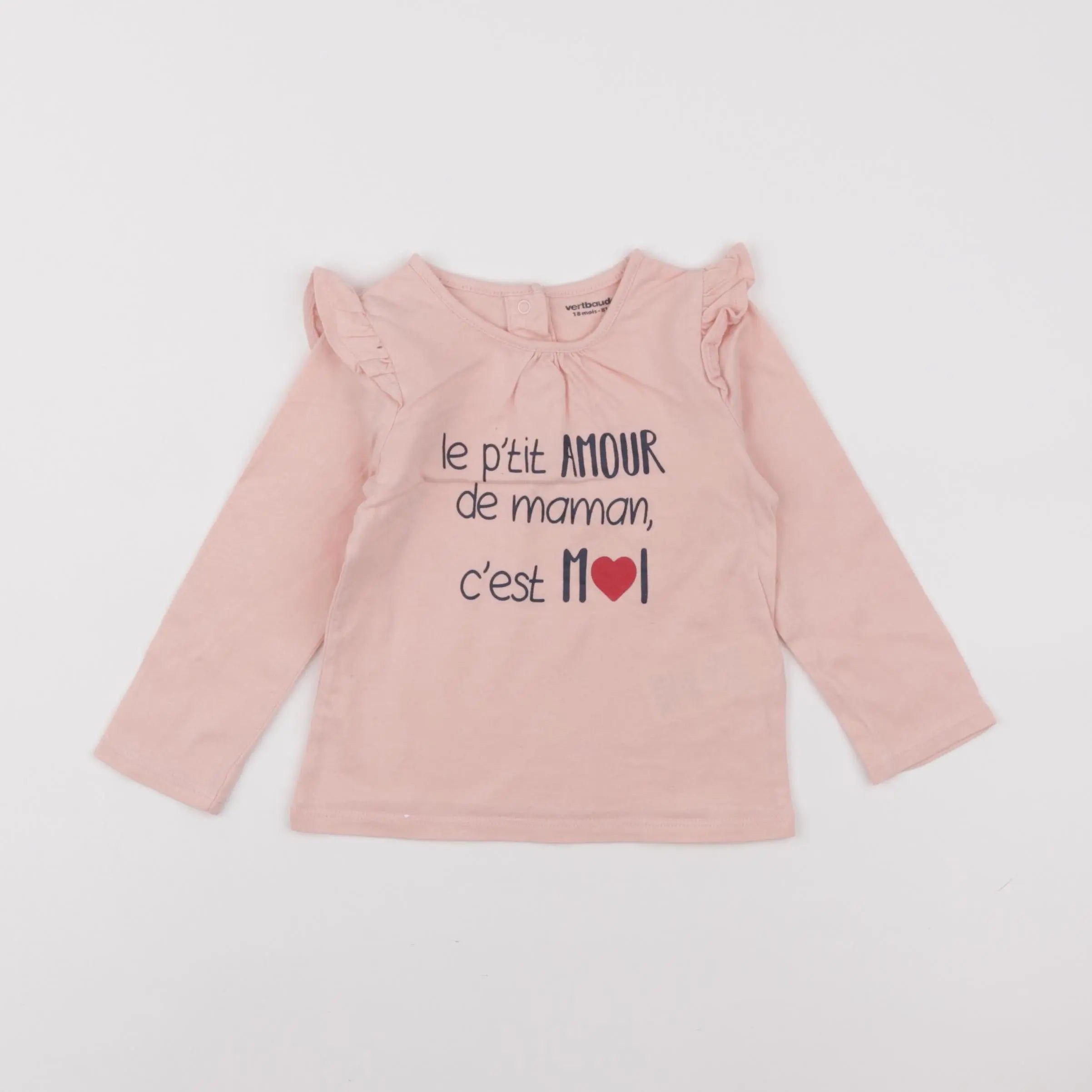 Vertbaudet - tee-shirt rose - 18 mois