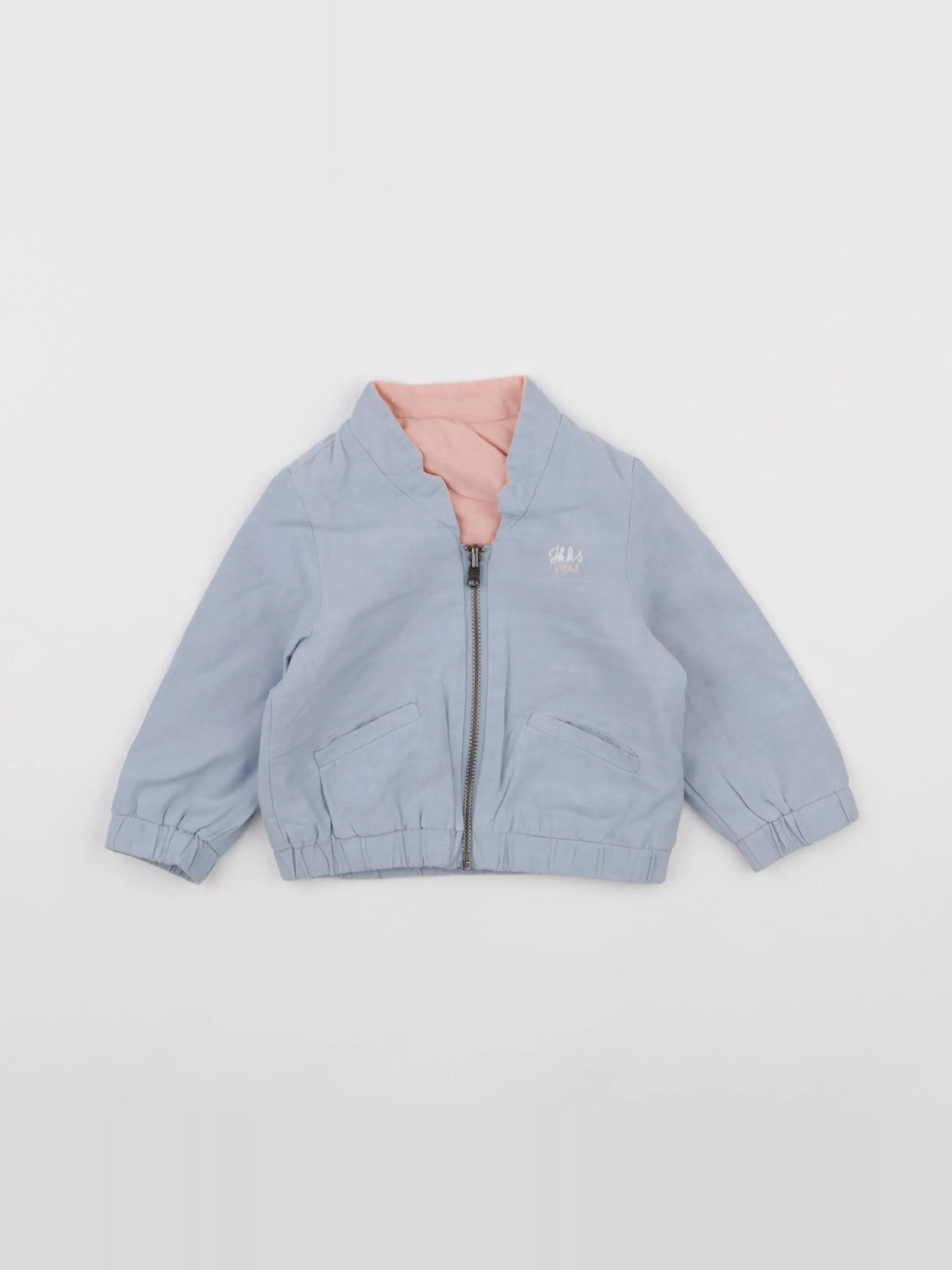 IKKS - veste réversible bleu - 6 mois