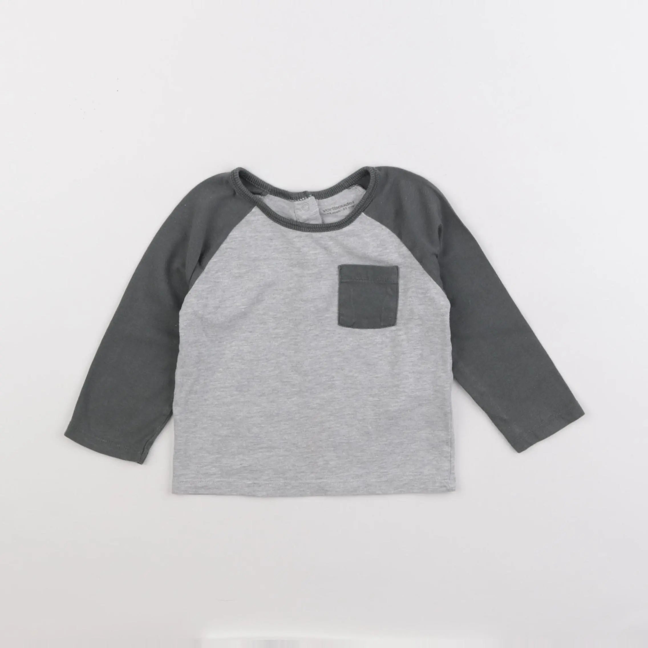 Vertbaudet - tee-shirt gris, vert - 18 mois