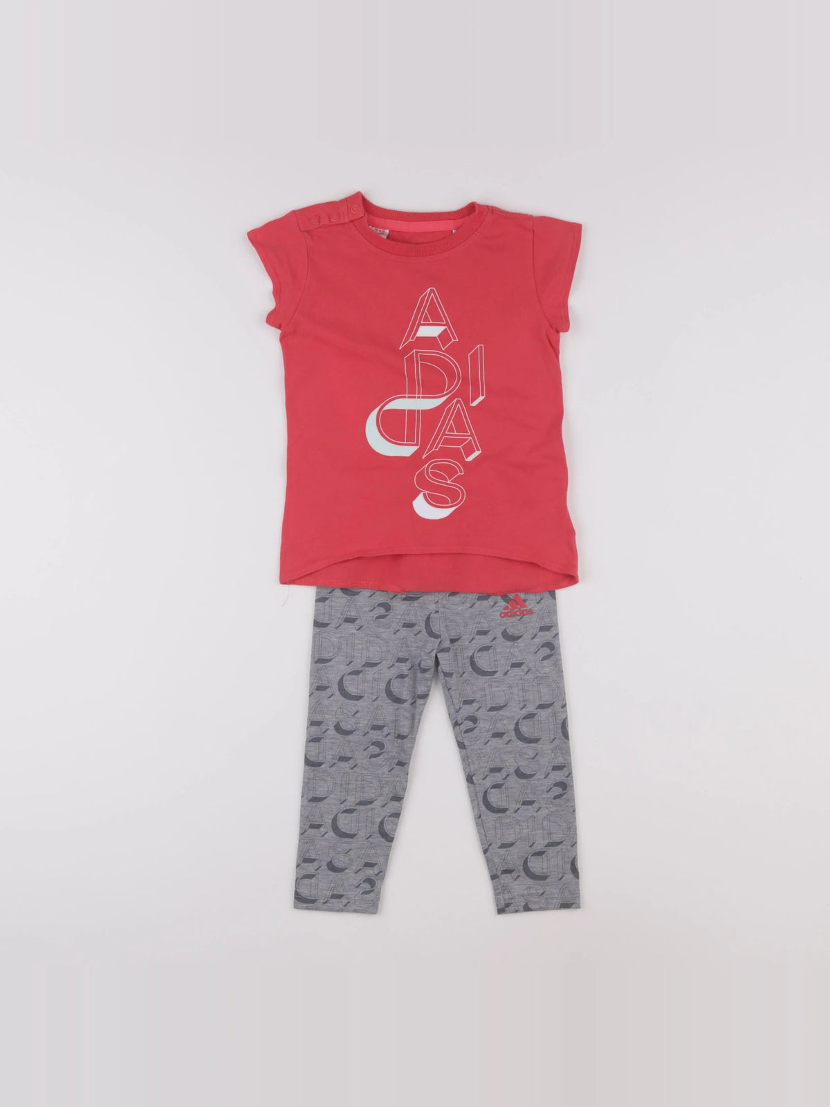 Adidas - ensemble gris, rose - 12/18 mois