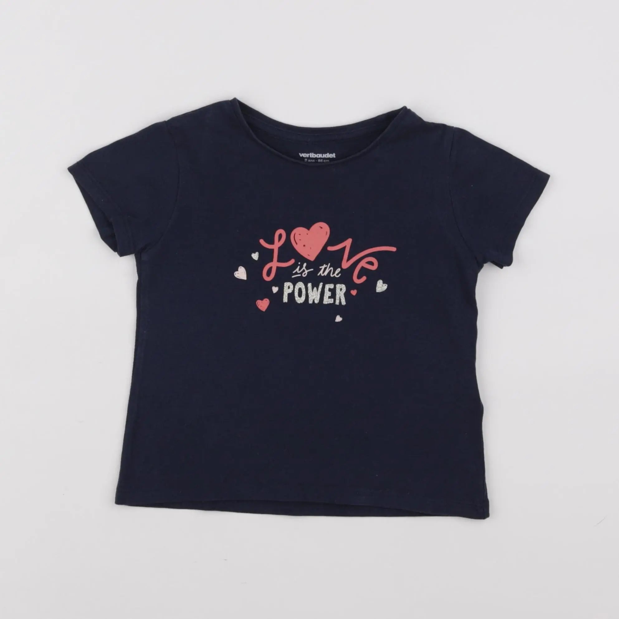 Vertbaudet - tee-shirt bleu - 2 ans