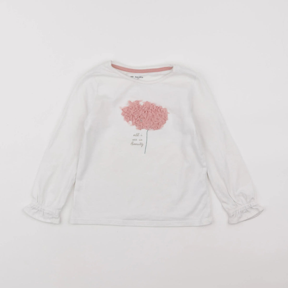 Vertbaudet - tee-shirt beige - 4 ans