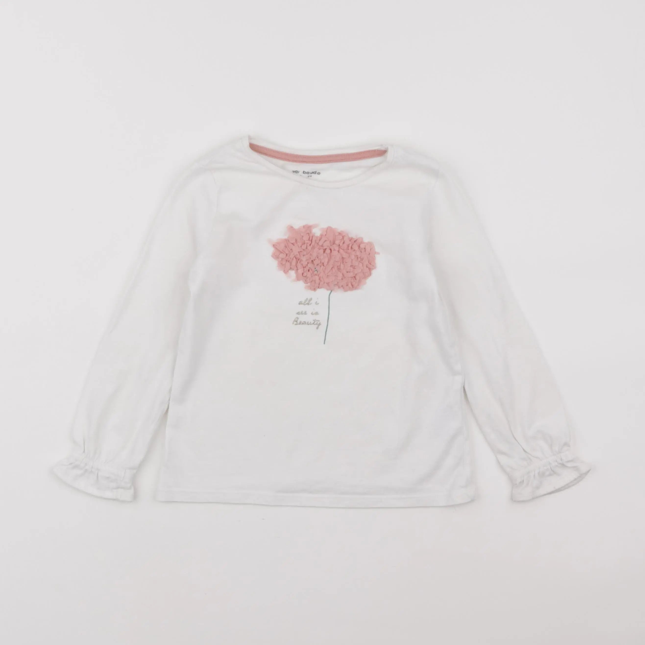 Vertbaudet - tee-shirt beige - 4 ans