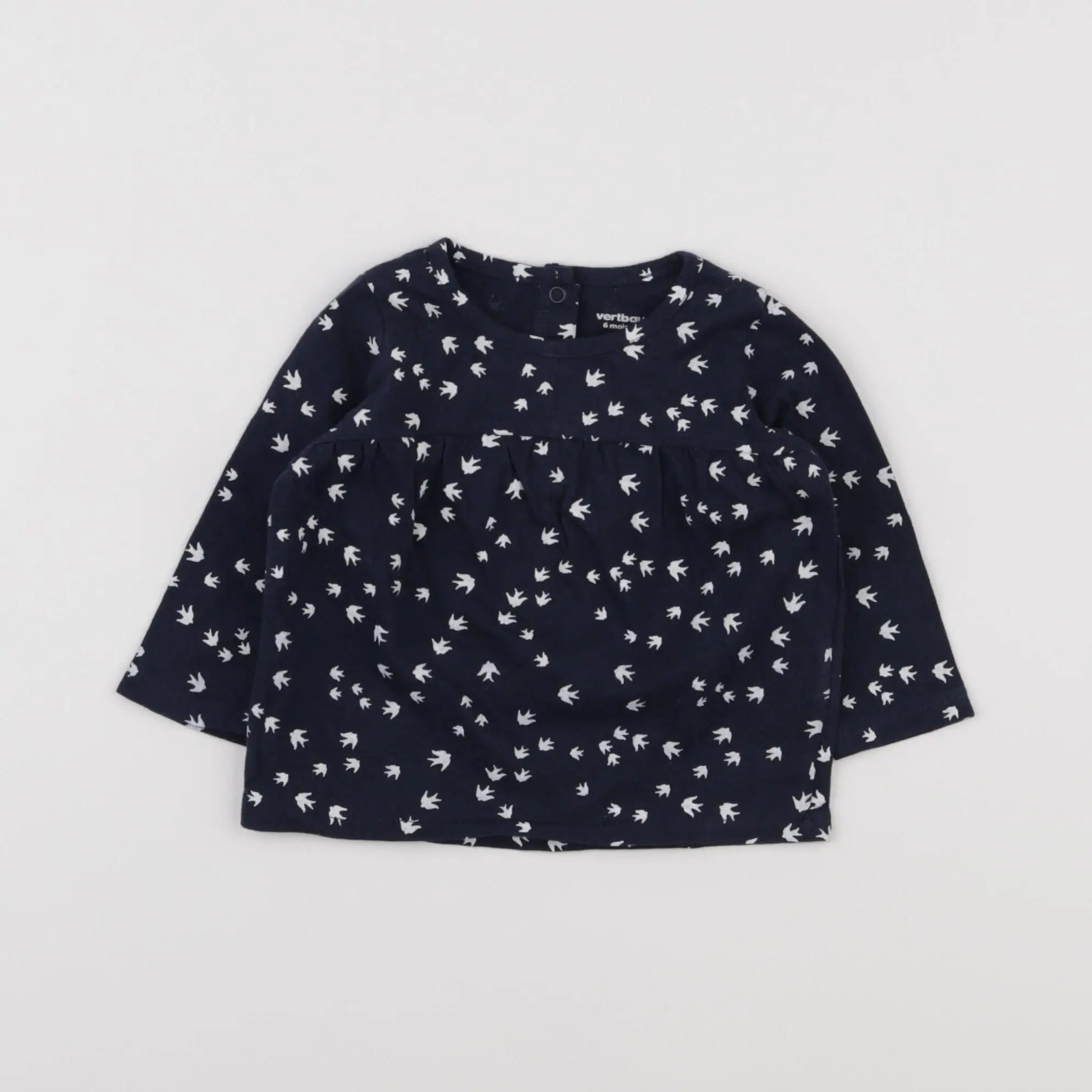 Vertbaudet - tee-shirt bleu - 6 mois