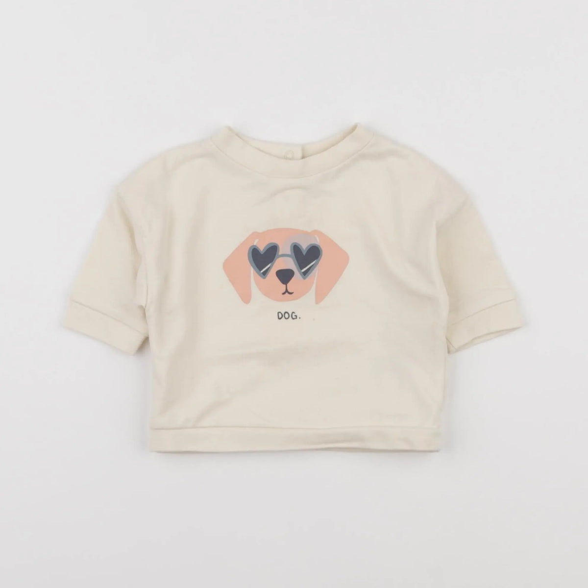 Vertbaudet - sweat beige - 3 mois